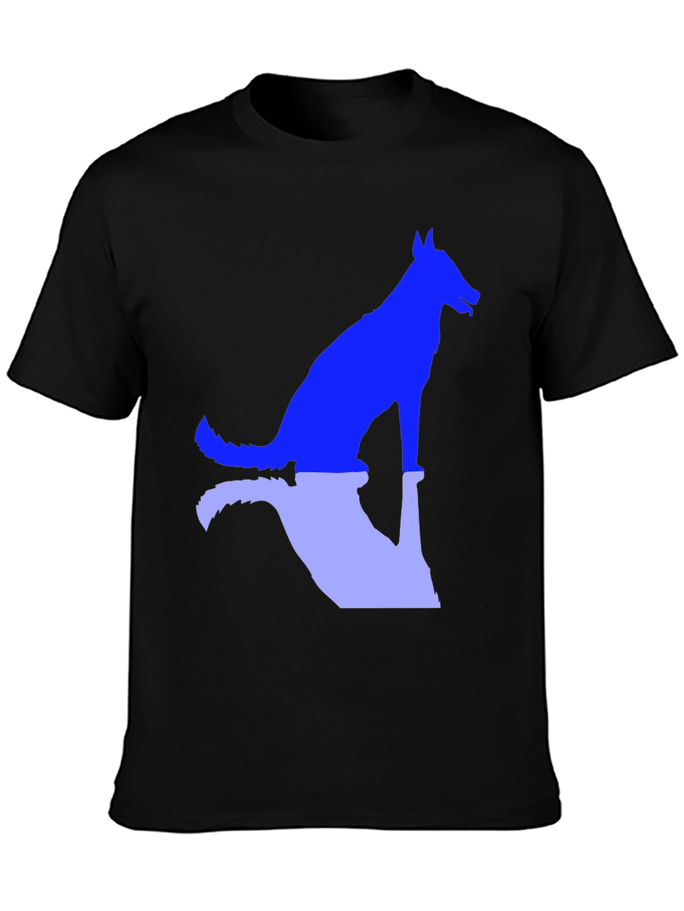 Dog Silhouette Graphic Tee - Black
