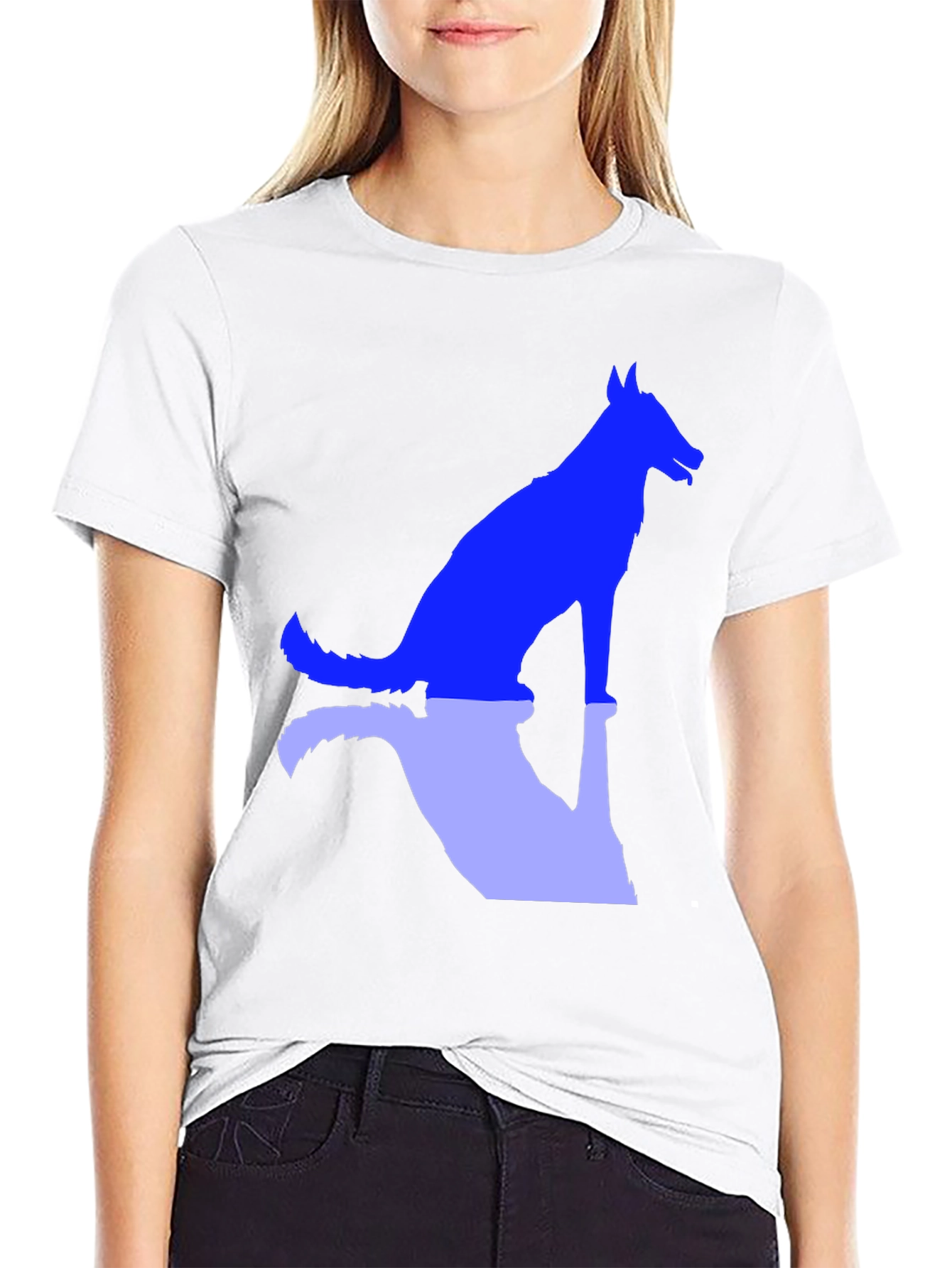 Dog Silhouette Graphic Tee - Black
