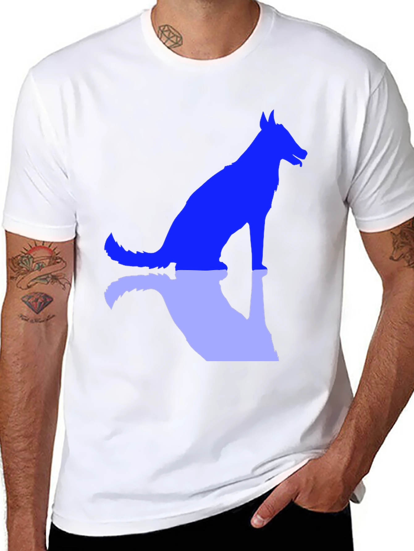 Dog Silhouette Graphic Tee - Black