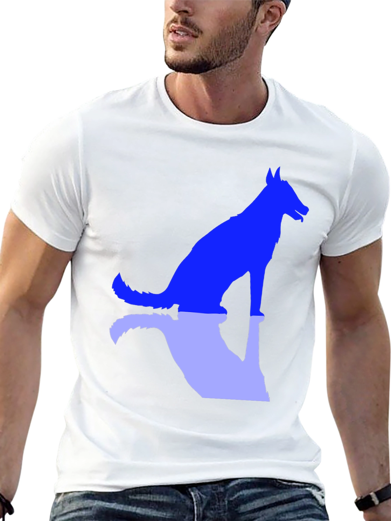 Dog Silhouette Graphic Tee - Black