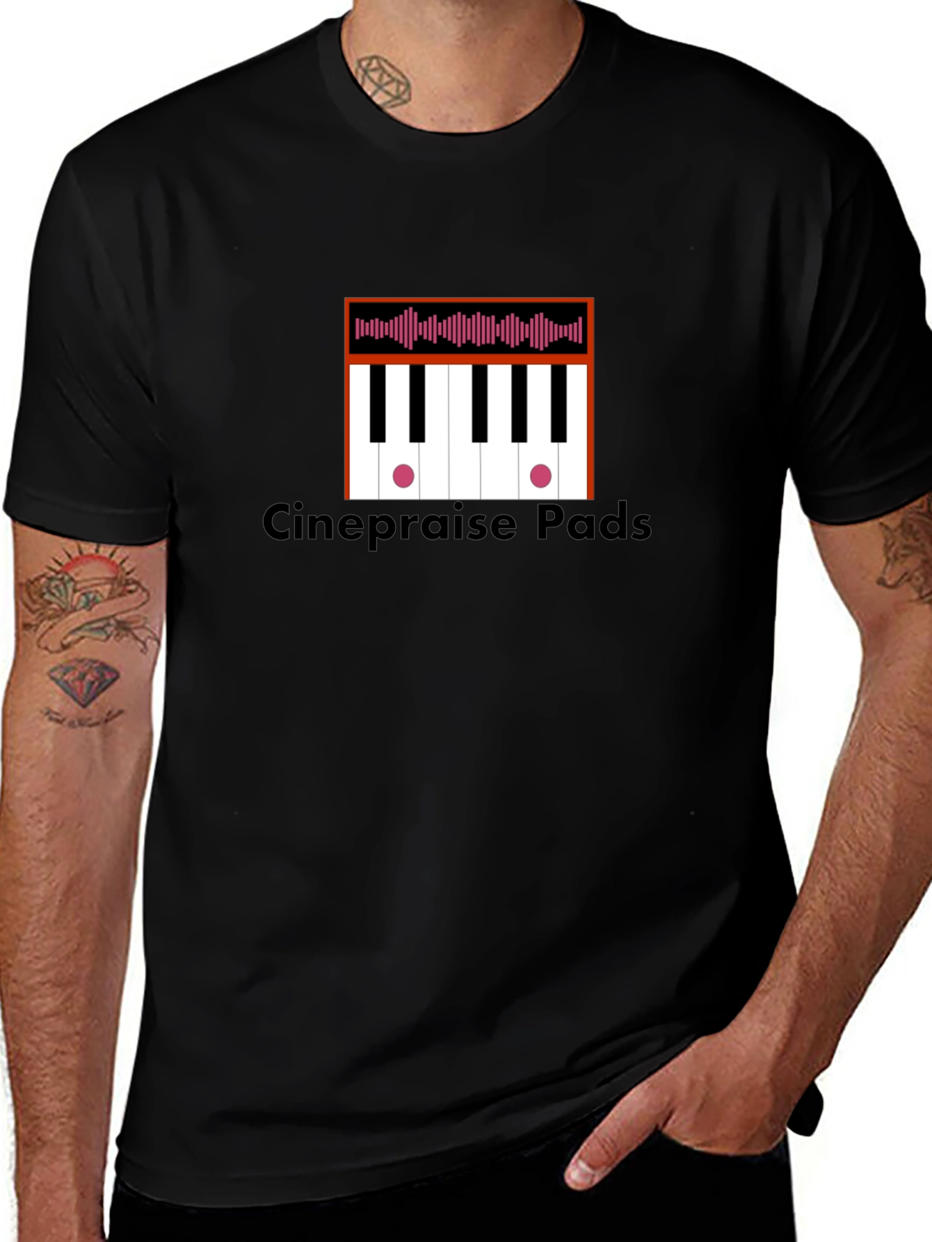 Cinepraise Pads T-Shirt - Keyboard Music Design