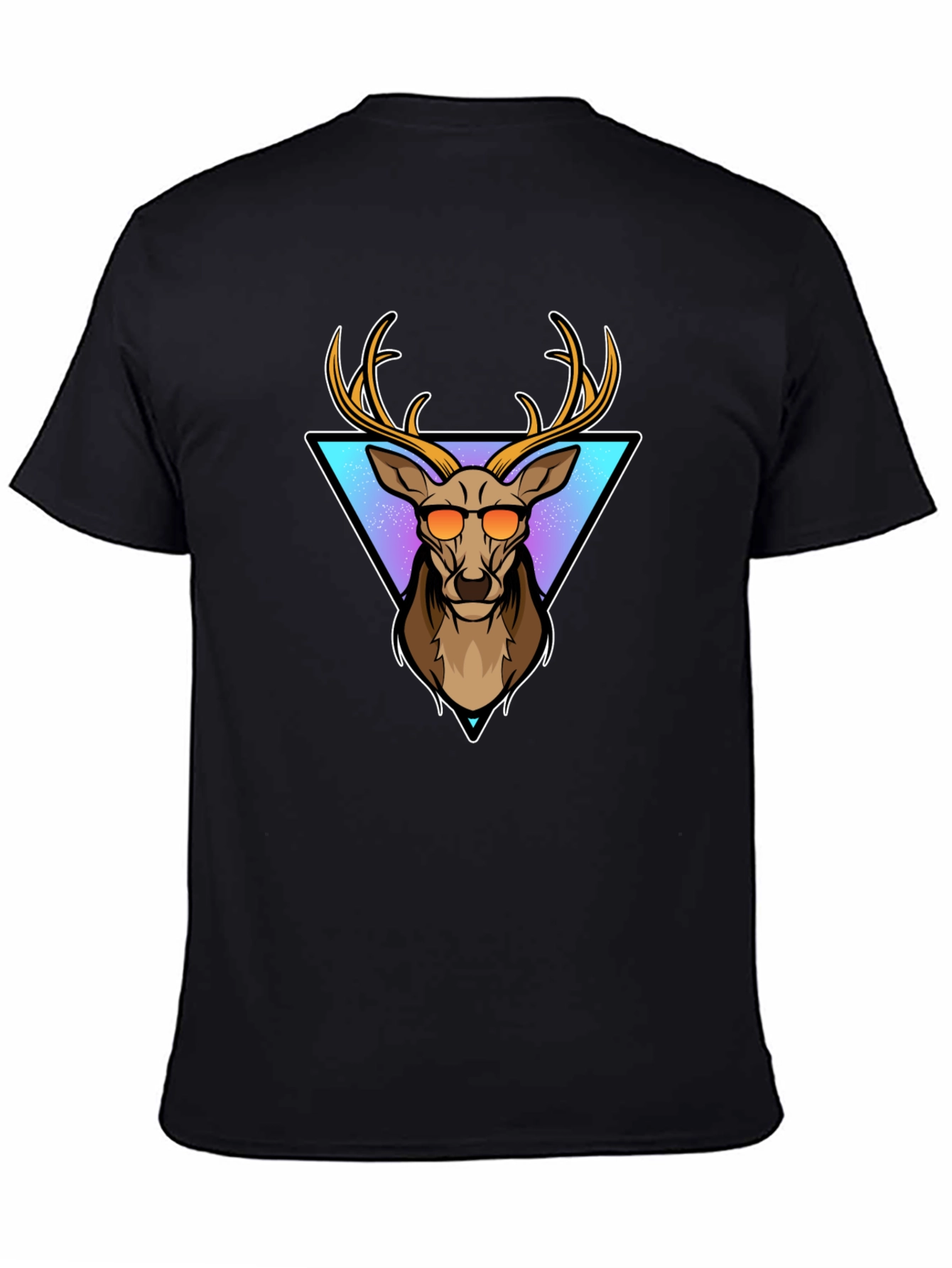 Cool Deer Graphic Tee - Black