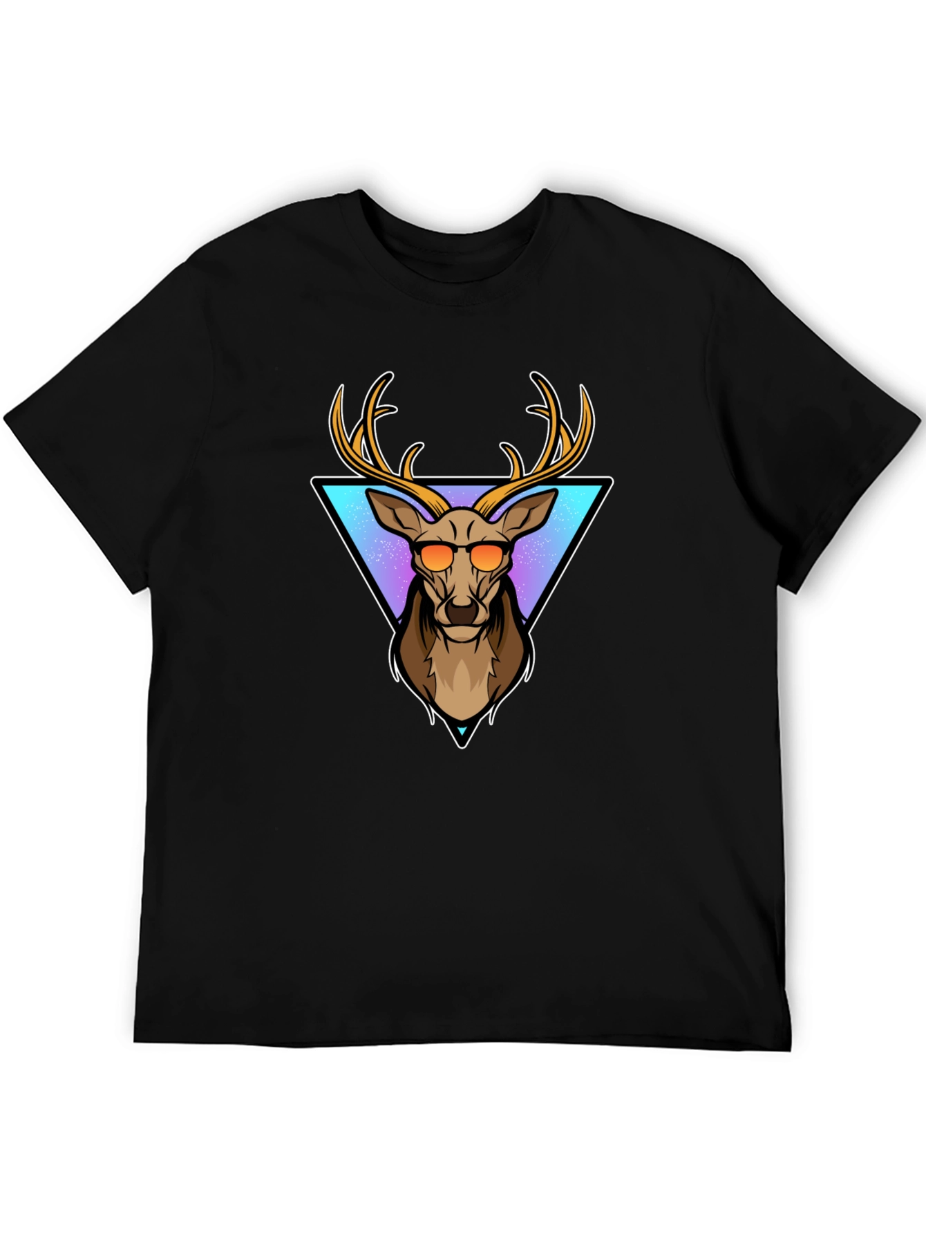 Cool Deer Graphic Tee - Black