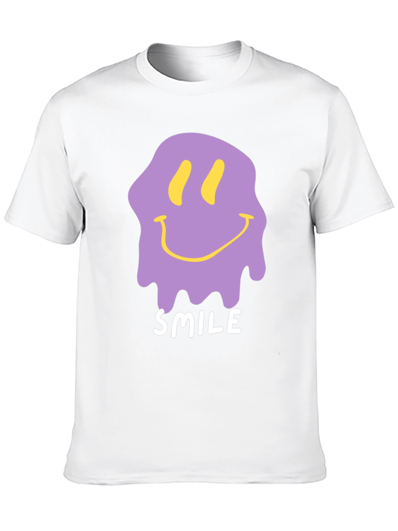 Melting Smile Graphic Tee - Black Cotton T-Shirt