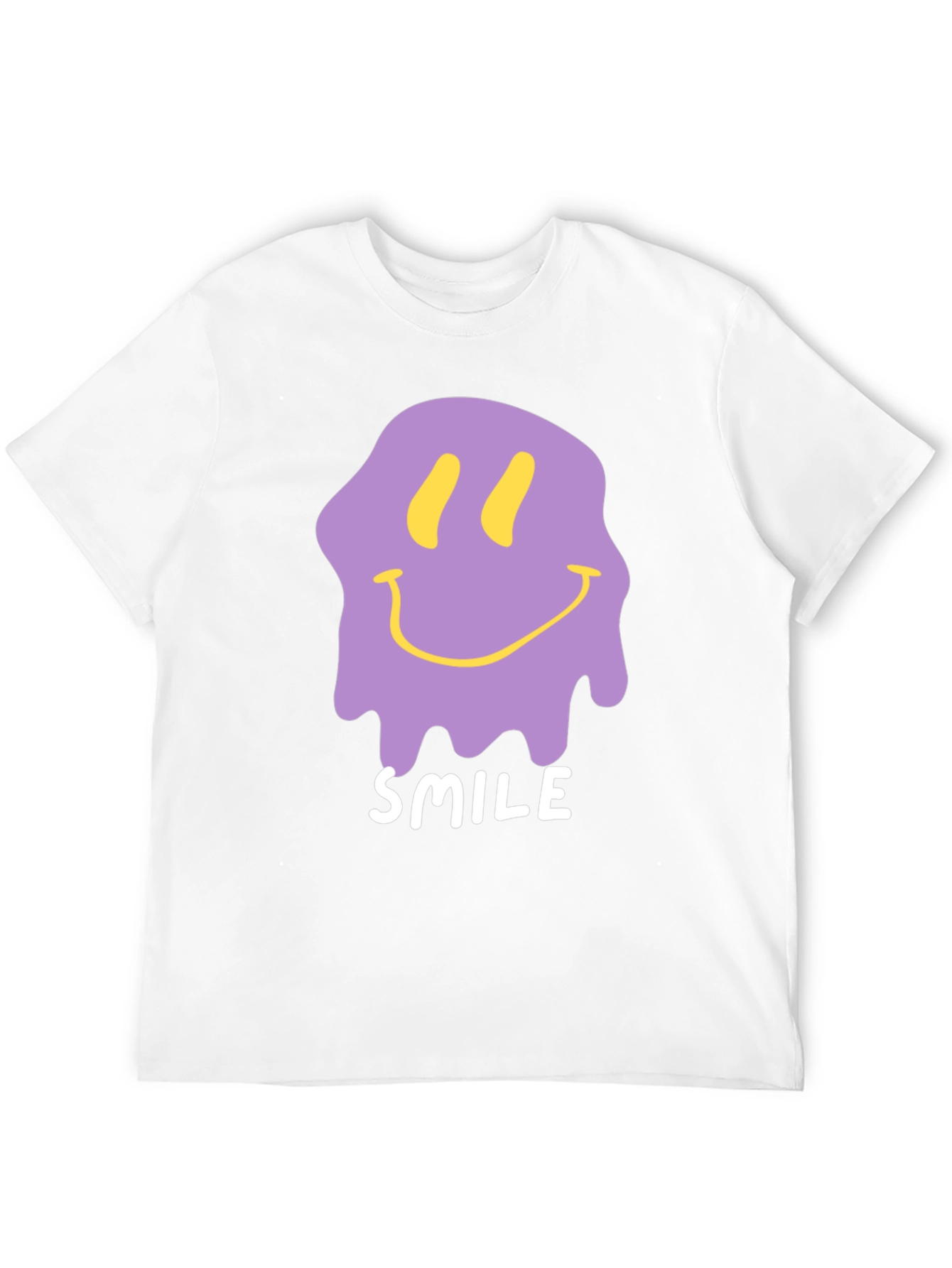 Melting Smile Graphic Tee - Black Cotton T-Shirt