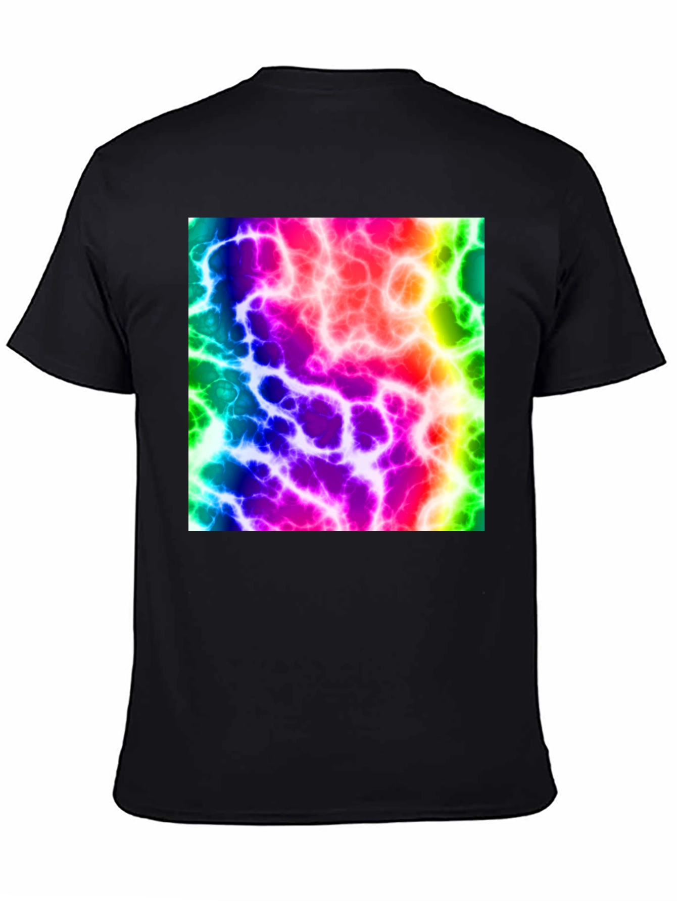 Rainbow Lightning Graphic Black T-Shirt