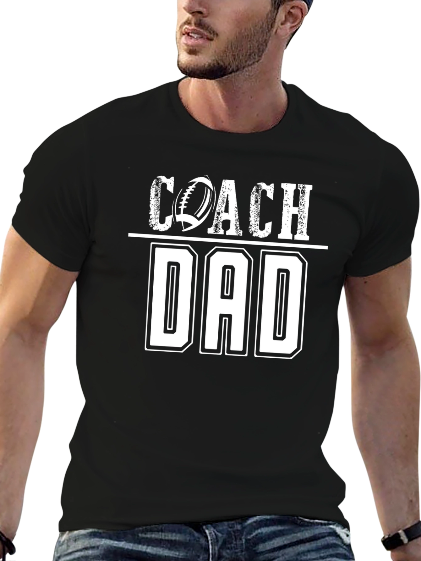 Coach Dad Football Graphic T-Shirt