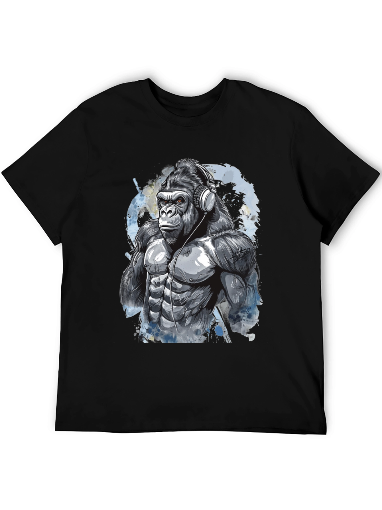 Gorilla DJ Graphic Tee - Cool Black T-Shirt