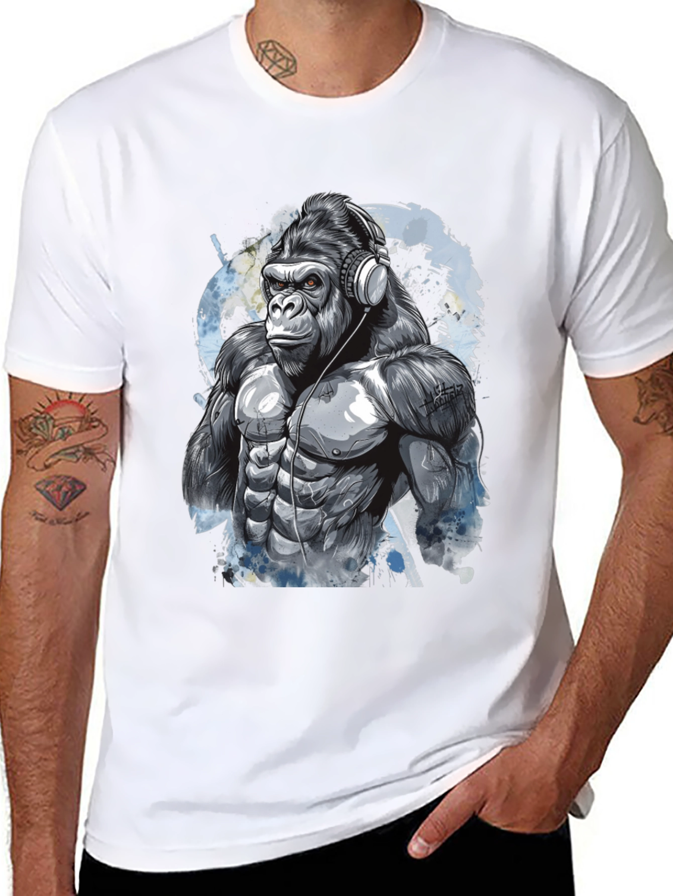 Gorilla DJ Graphic Tee - Cool Black T-Shirt