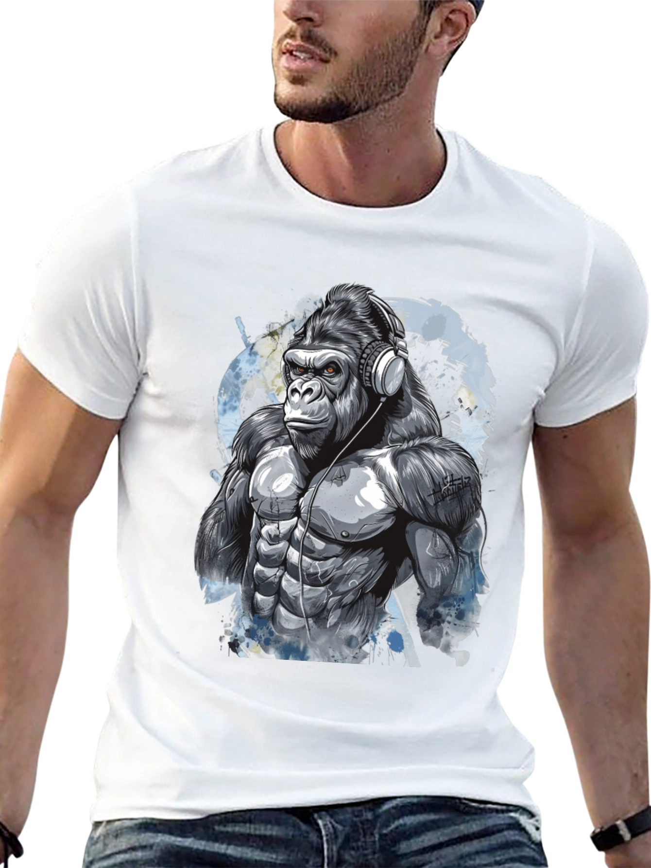 Gorilla DJ Graphic Tee - Cool Black T-Shirt