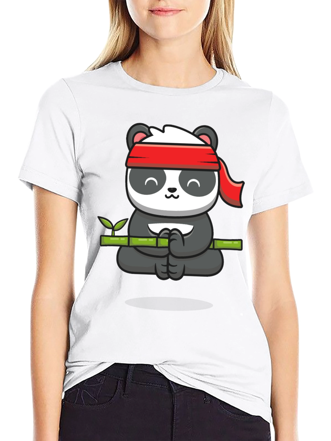 Zen Panda T-Shirt - Meditating Panda on Bamboo