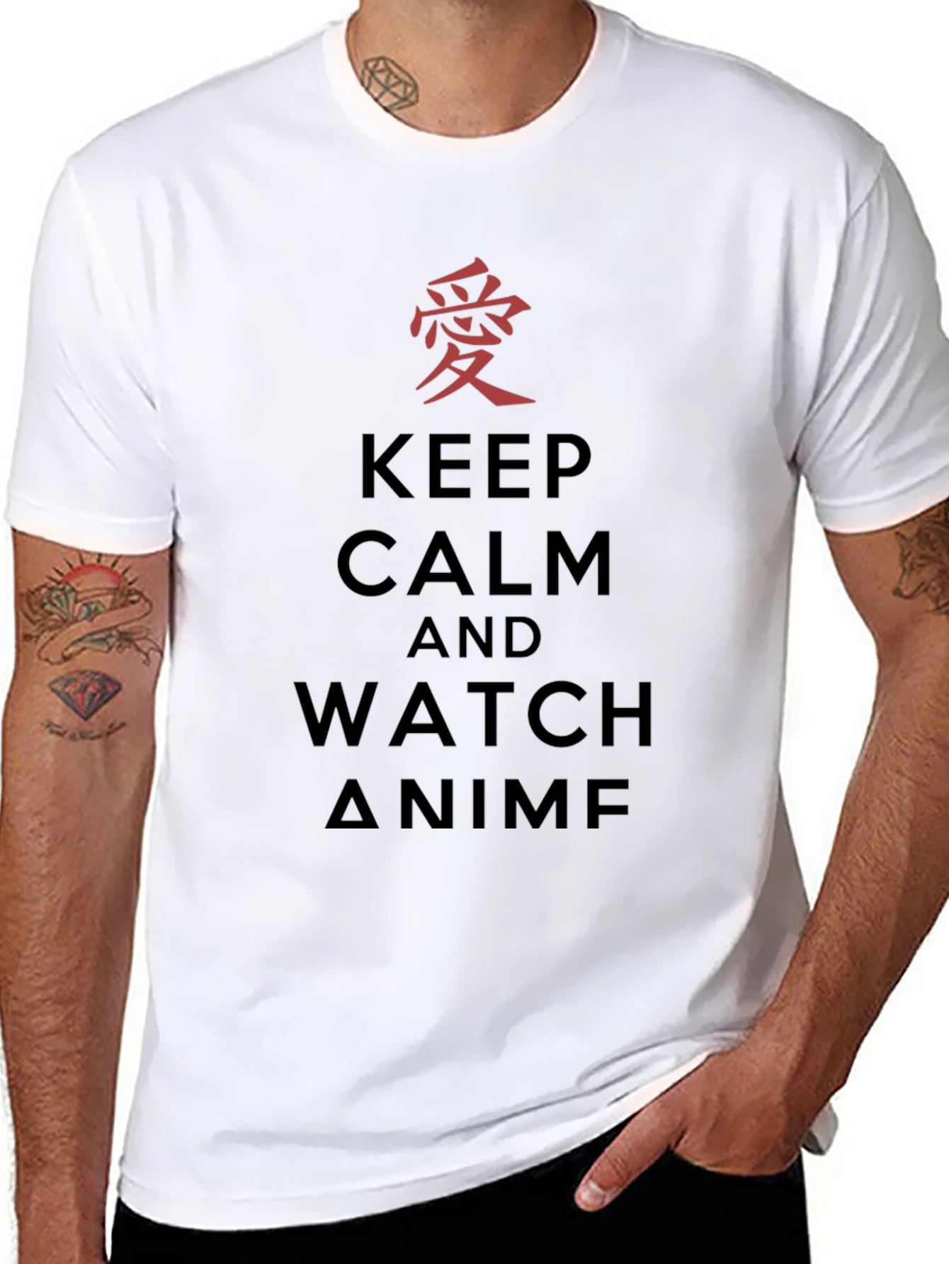 Keep Calm & Watch Anime T-Shirt - Black