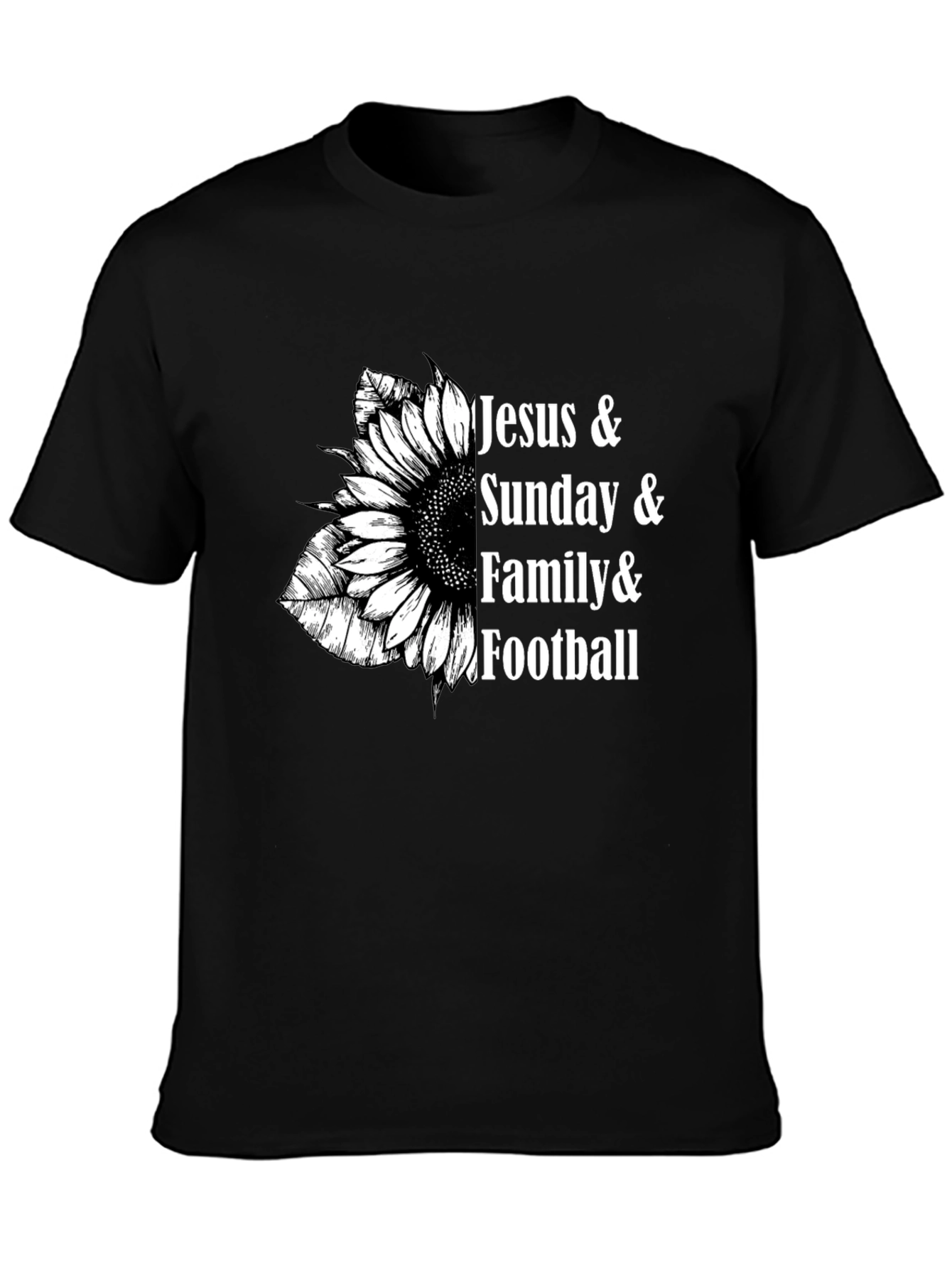 Jesus Sunday Family and Football T-Shirt