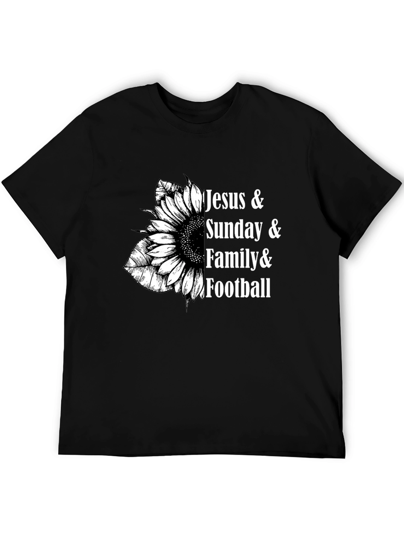 Jesus Sunday Family and Football T-Shirt