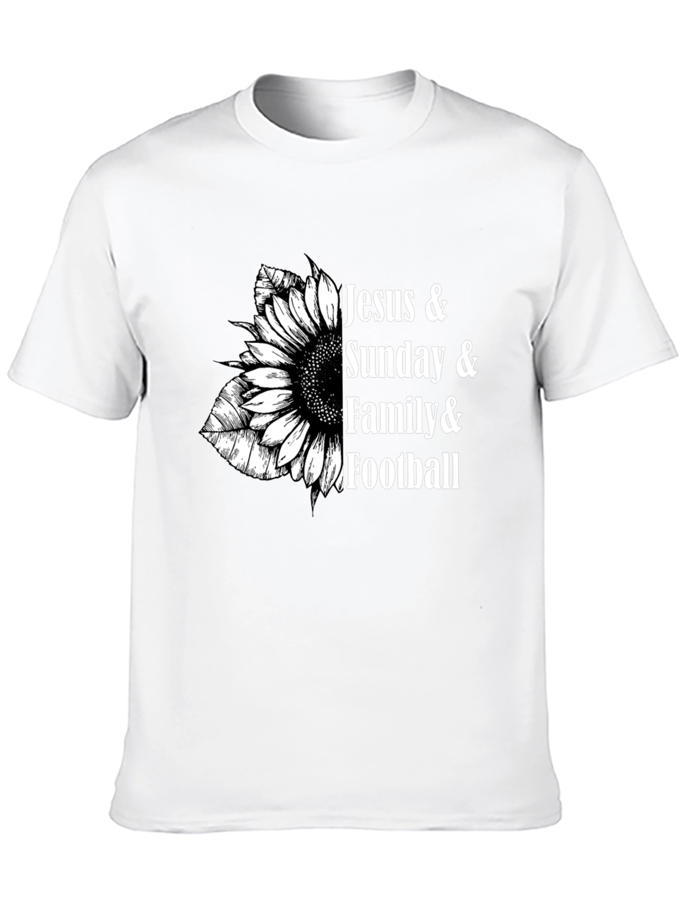 Jesus Sunday Family and Football T-Shirt