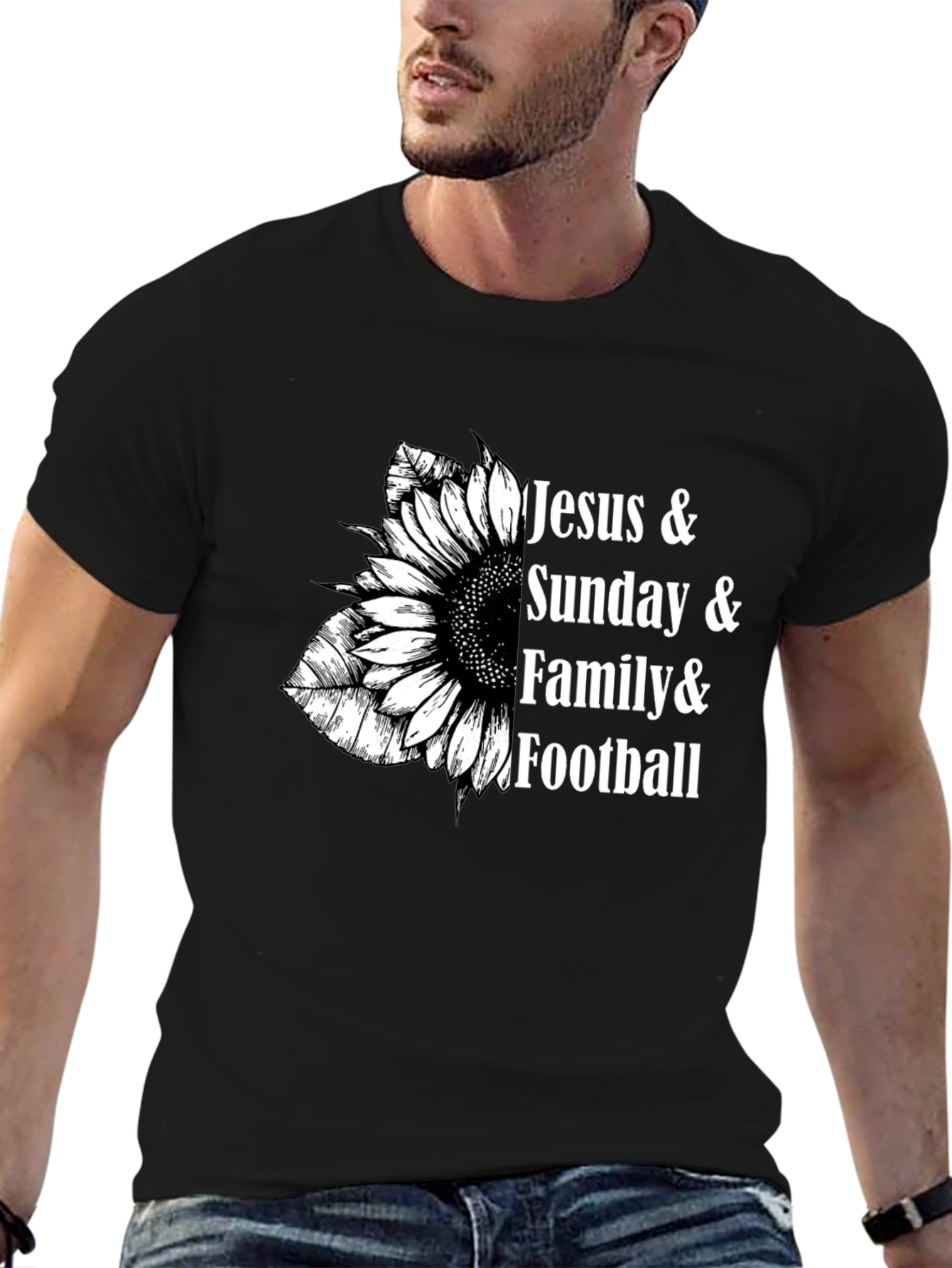 Jesus Sunday Family and Football T-Shirt