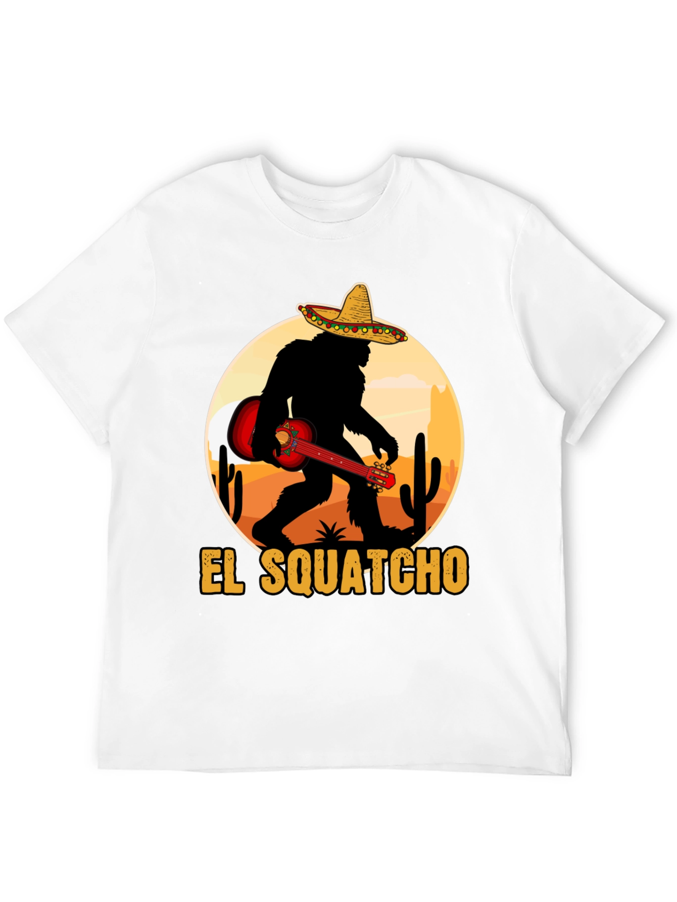 El Squatcho T-Shirt: Bigfoot with Sombrero & Guitar