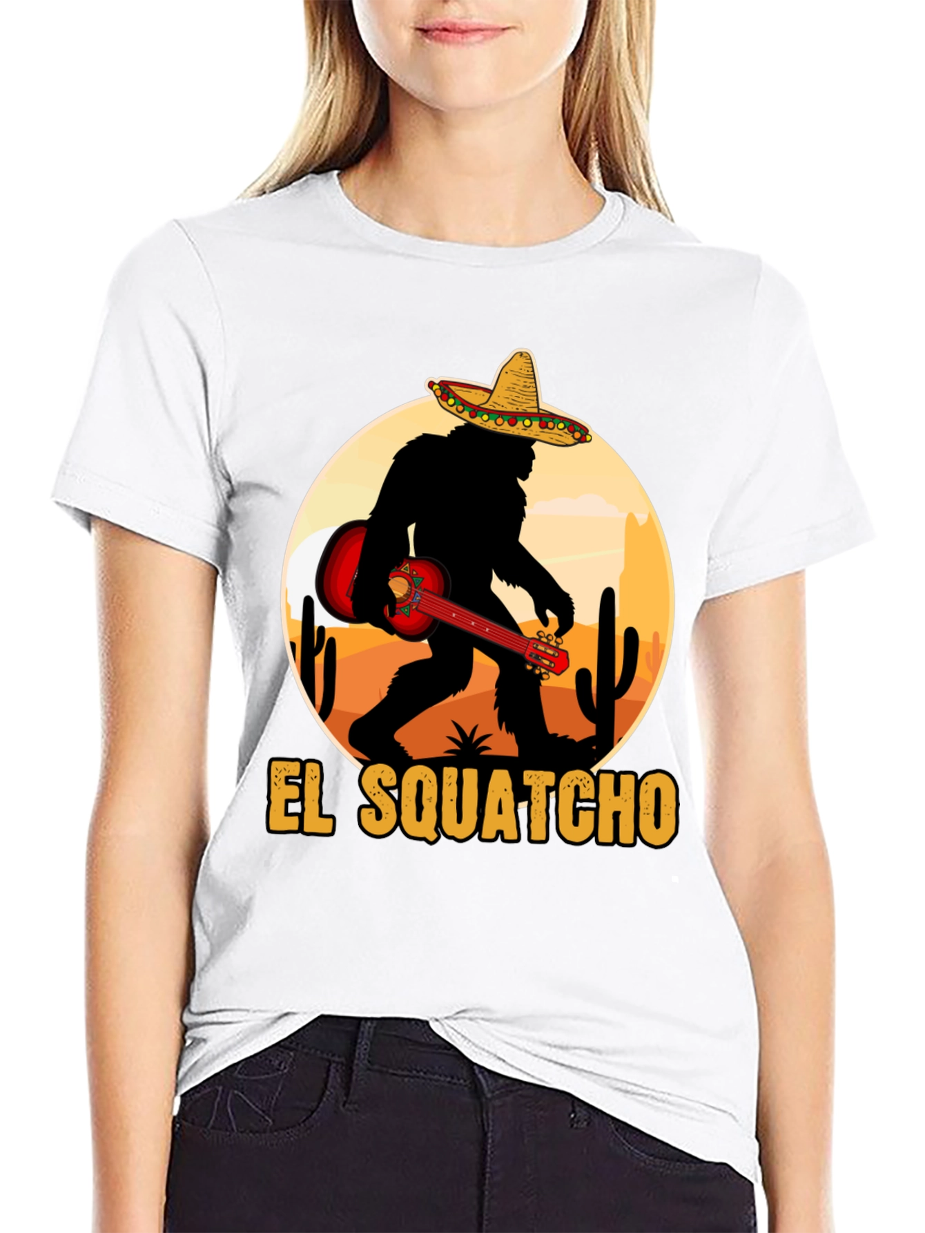 El Squatcho T-Shirt: Bigfoot with Sombrero & Guitar