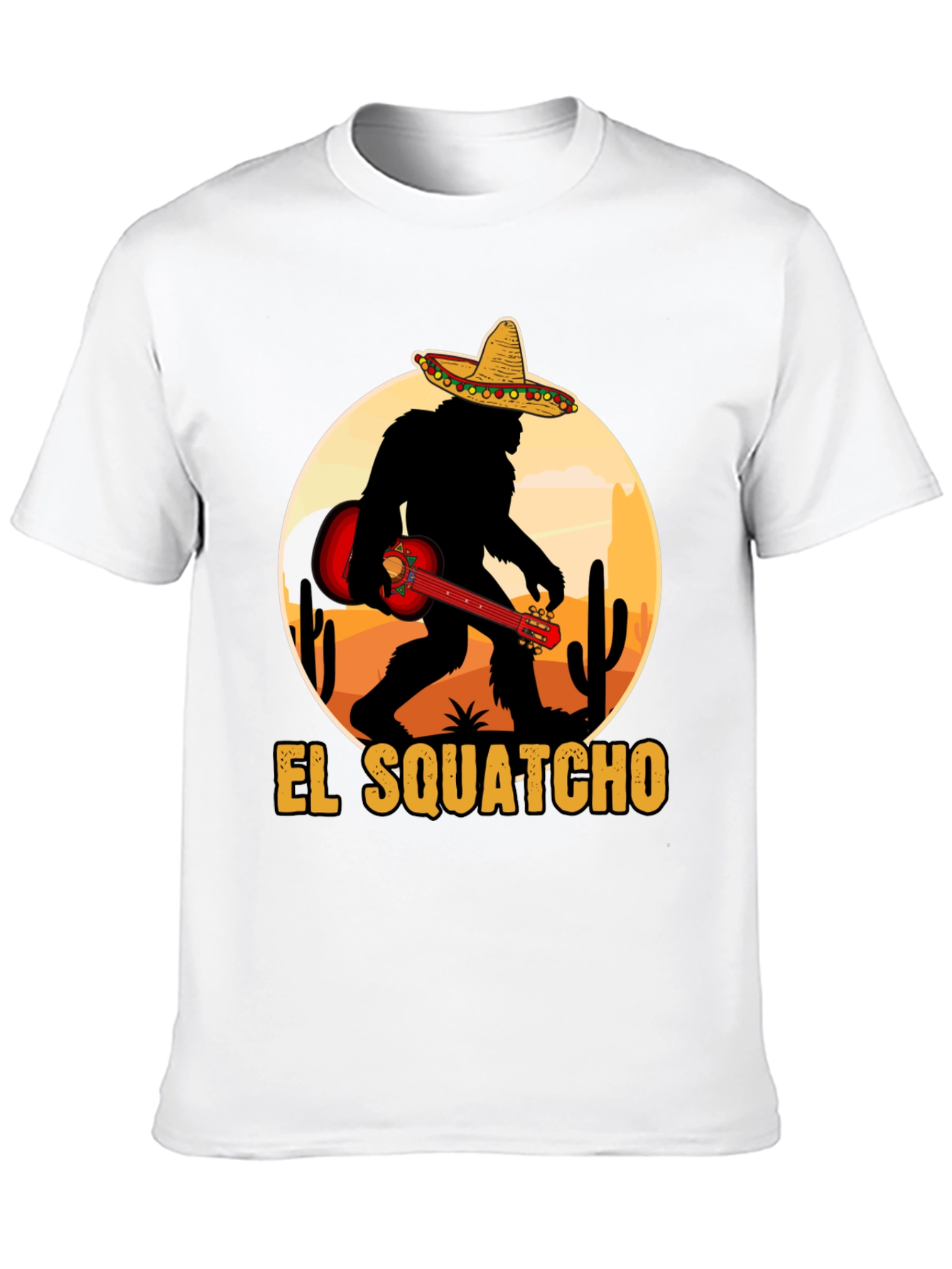 El Squatcho T-Shirt: Bigfoot with Sombrero & Guitar