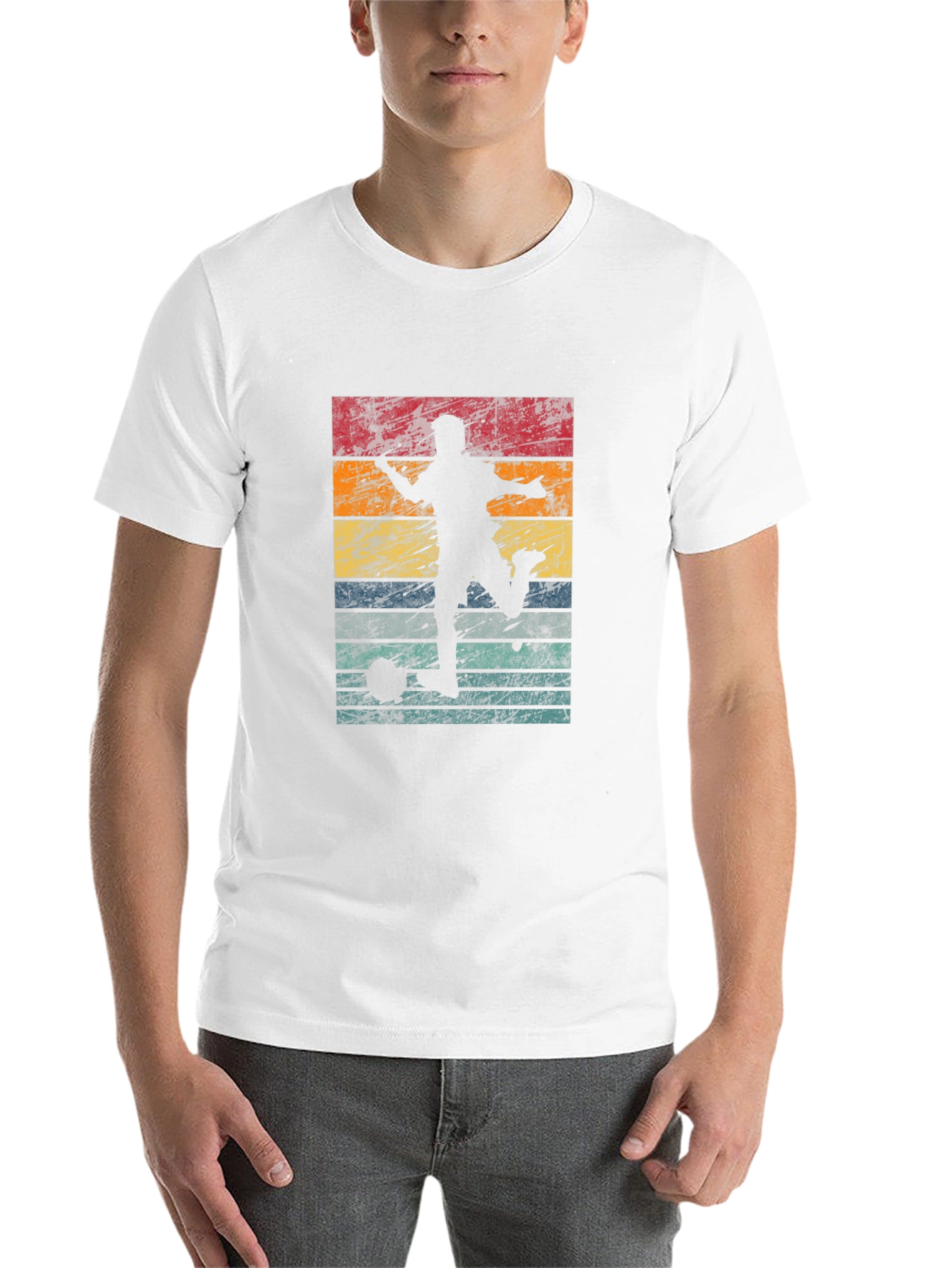 Retro Soccer Silhouette Graphic Tee - Black