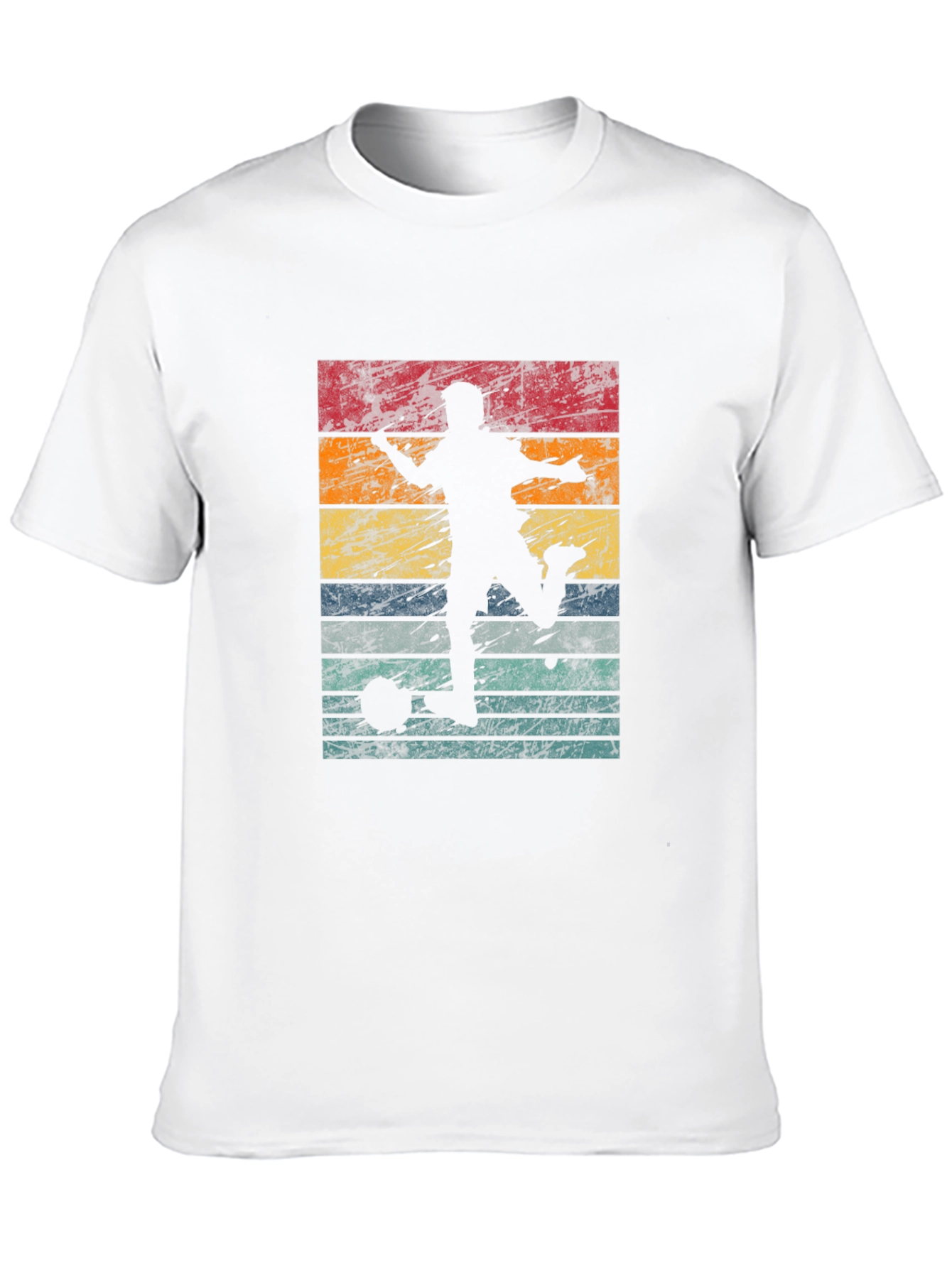 Retro Soccer Silhouette Graphic Tee - Black