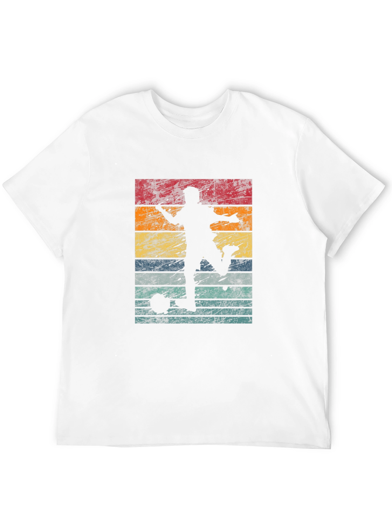 Retro Soccer Silhouette Graphic Tee - Black