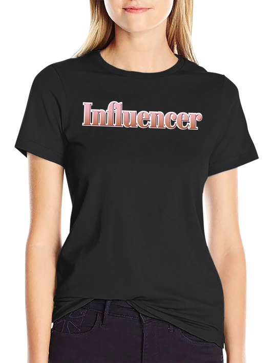 Influencer Graphic Tee - Black Short Sleeve Crew Neck T-Shirt