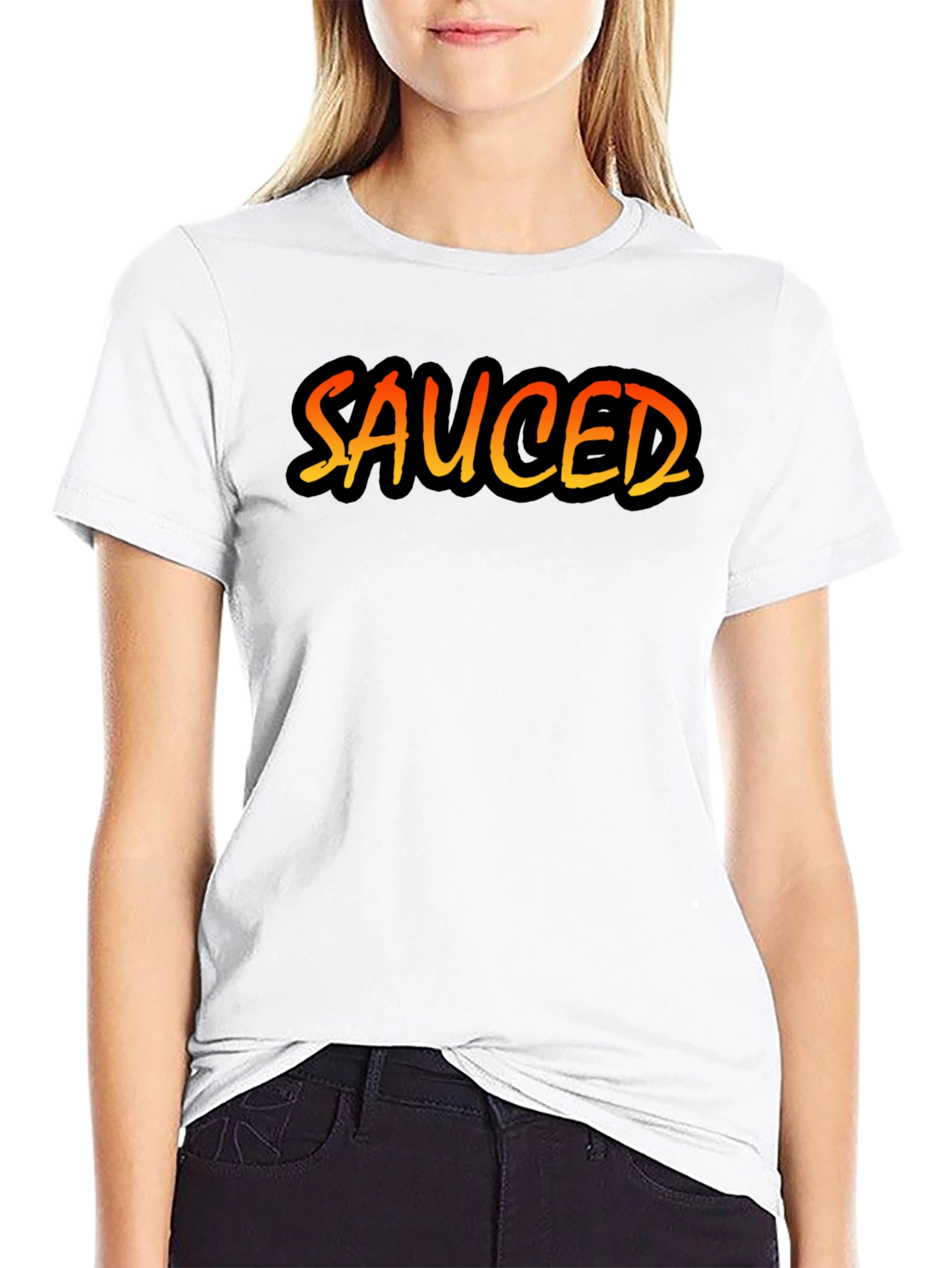 Sauced Graphic Tee - Black Cotton Blend T-Shirt