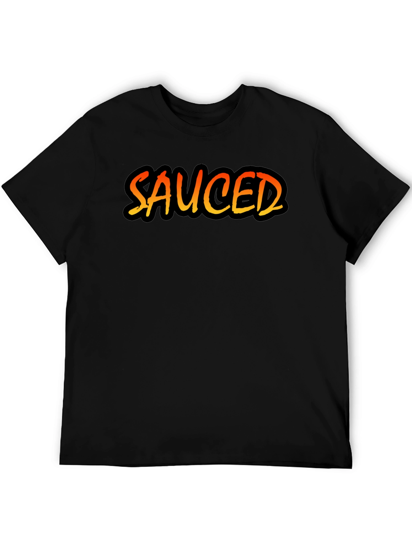Sauced Graphic Tee - Black Cotton Blend T-Shirt