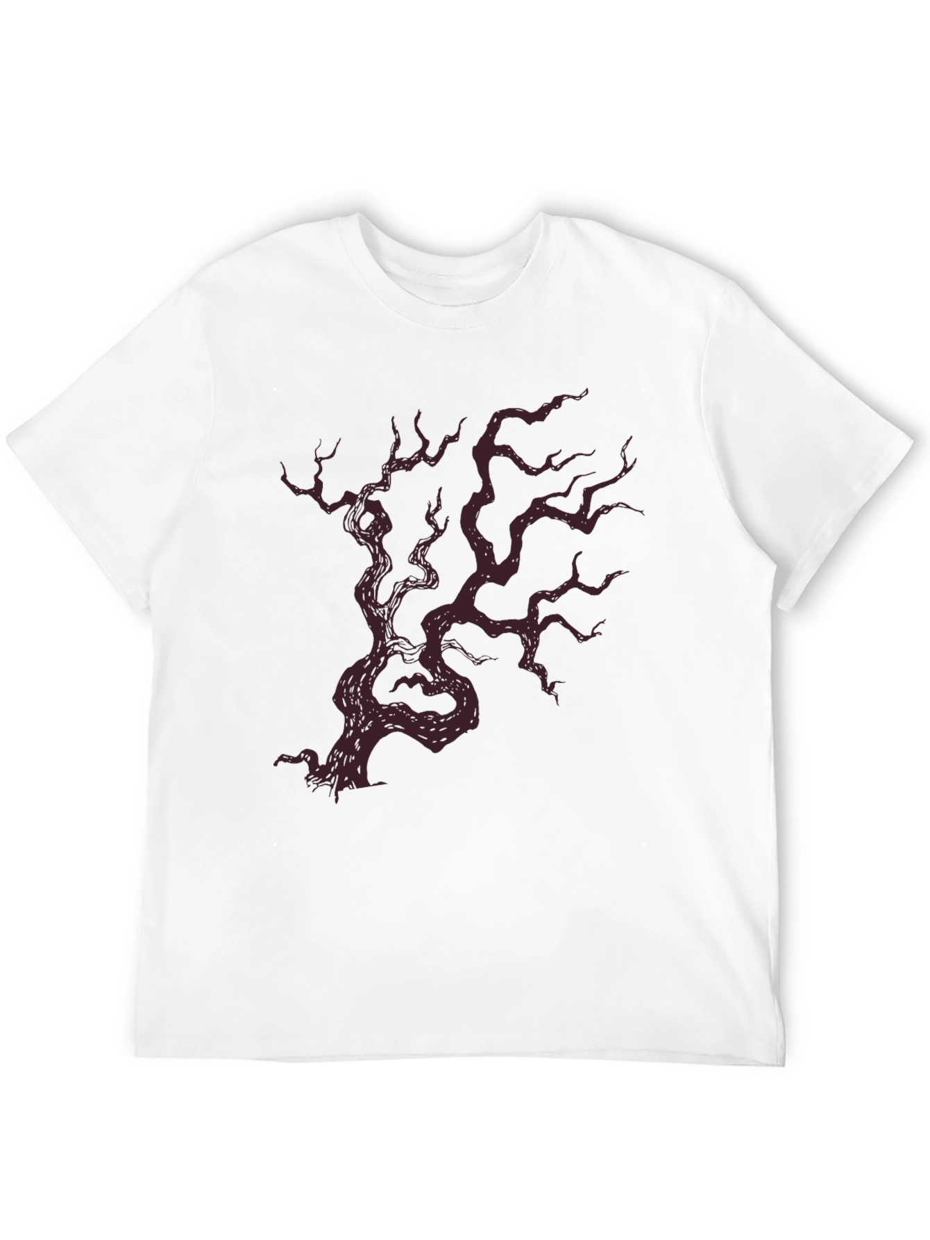 Mens Black T-Shirt with Crimson Tree Graphic