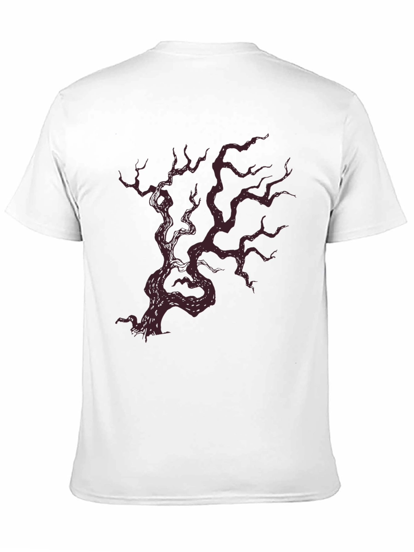 Mens Black T-Shirt with Crimson Tree Graphic