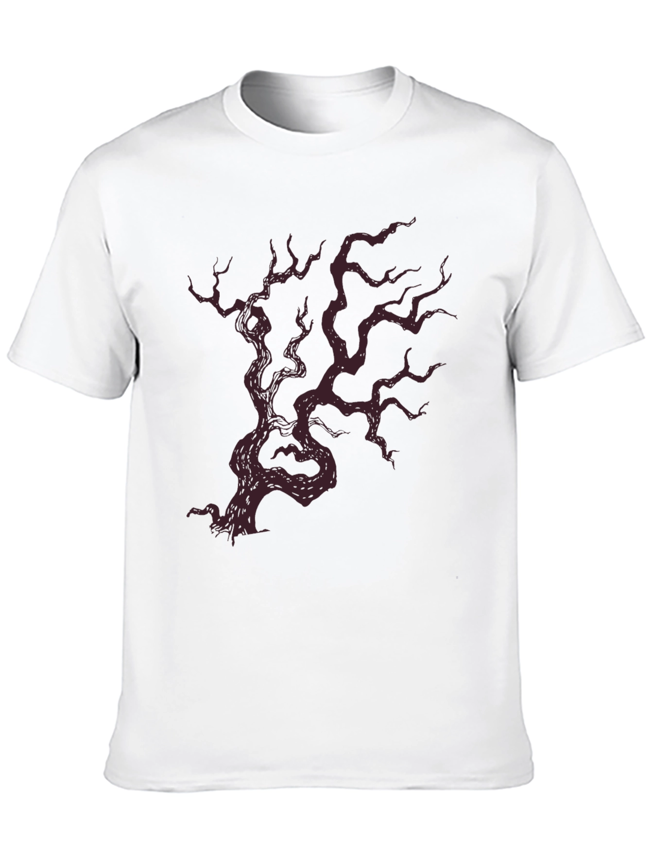 Mens Black T-Shirt with Crimson Tree Graphic