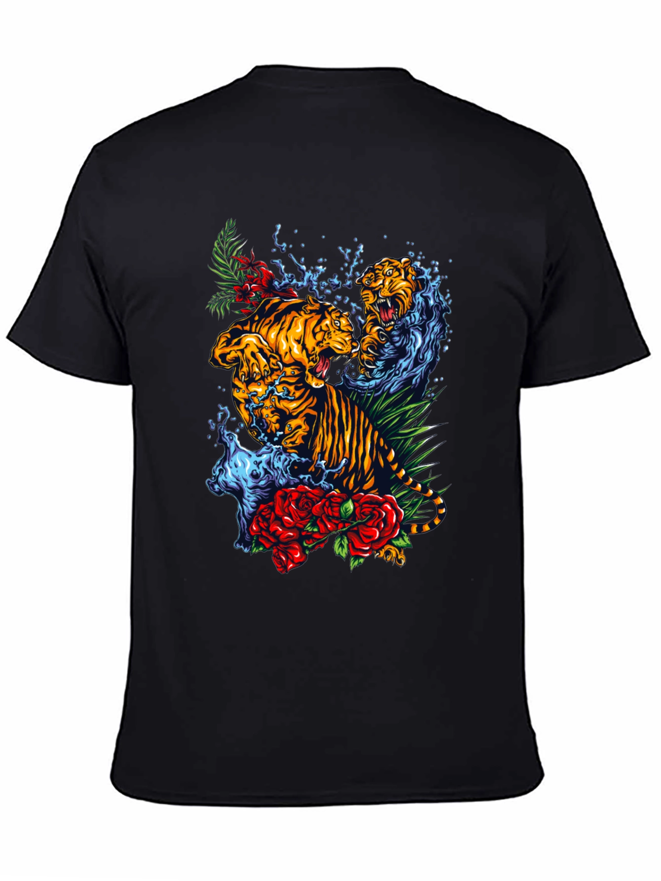 Tiger Splash Graphic T-Shirt - Bold Black Tee