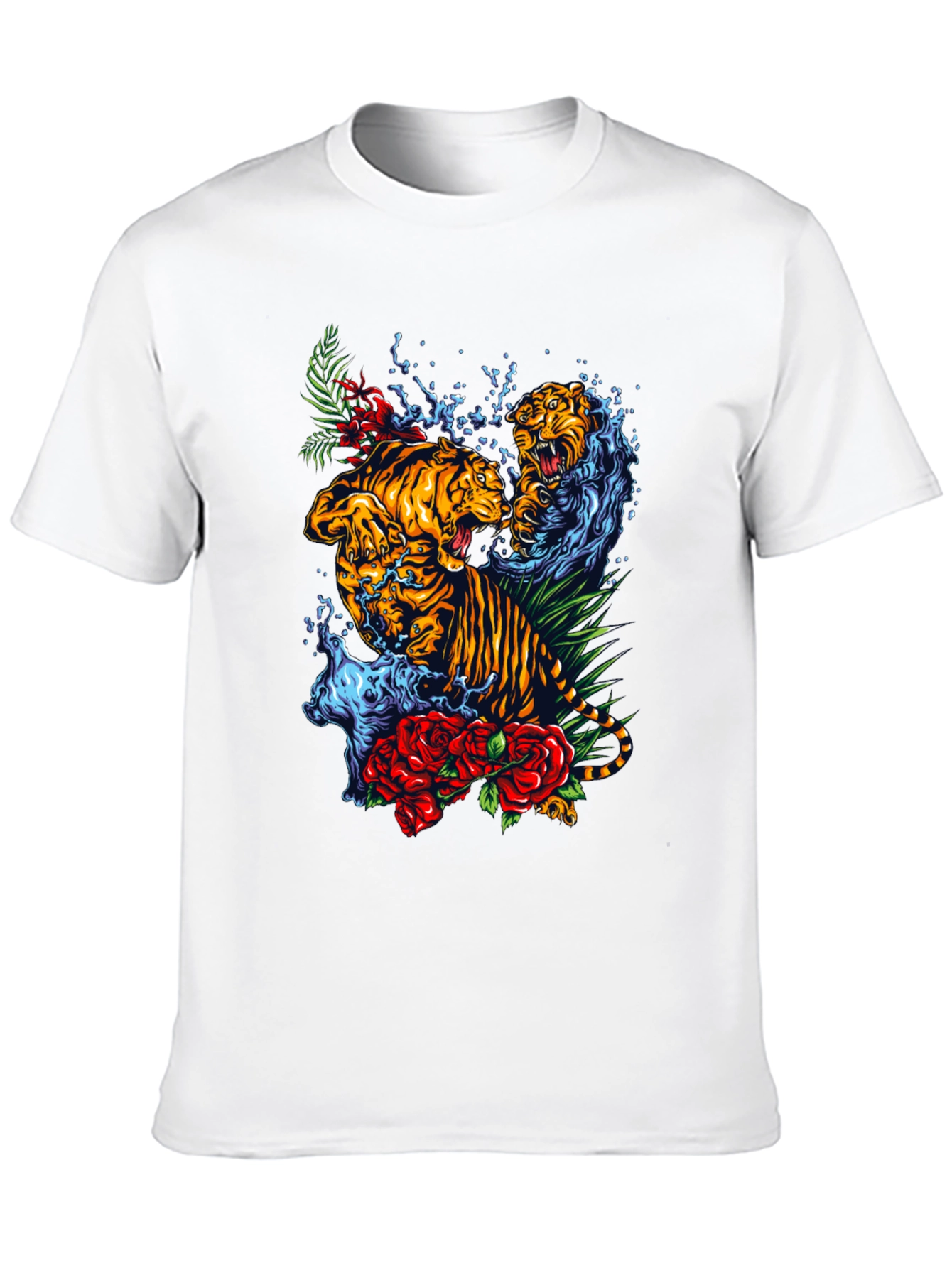 Tiger Splash Graphic T-Shirt - Bold Black Tee