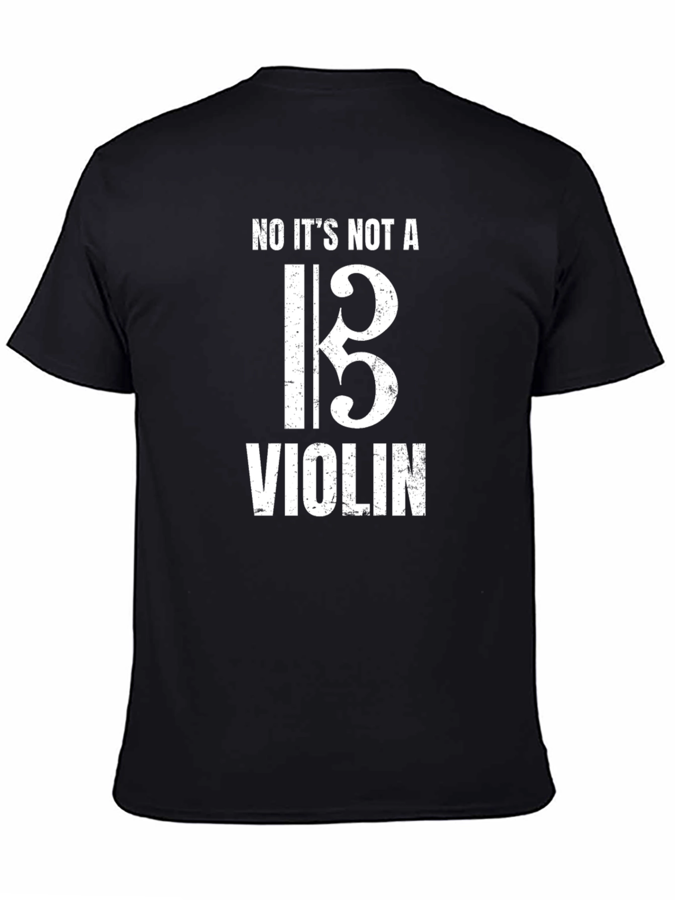 Funny Bass Clef Not a Violin Black T-Shirt