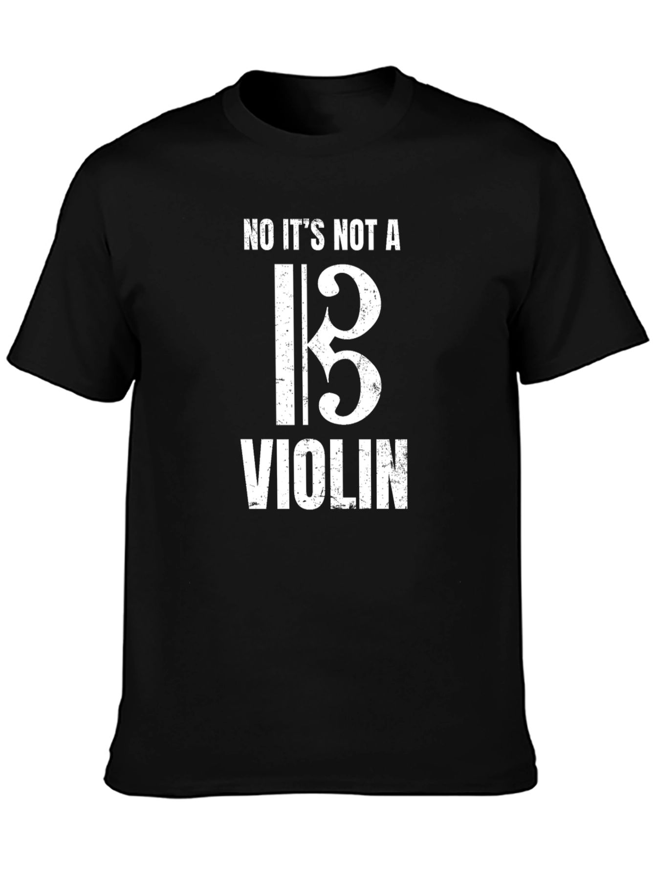 Funny Bass Clef Not a Violin Black T-Shirt