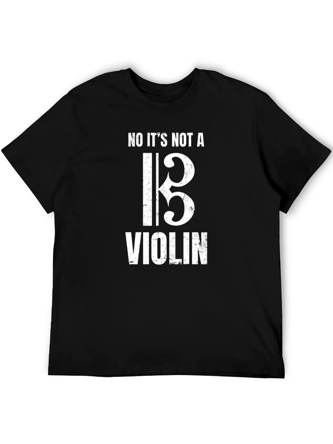 Funny Bass Clef Not a Violin Black T-Shirt