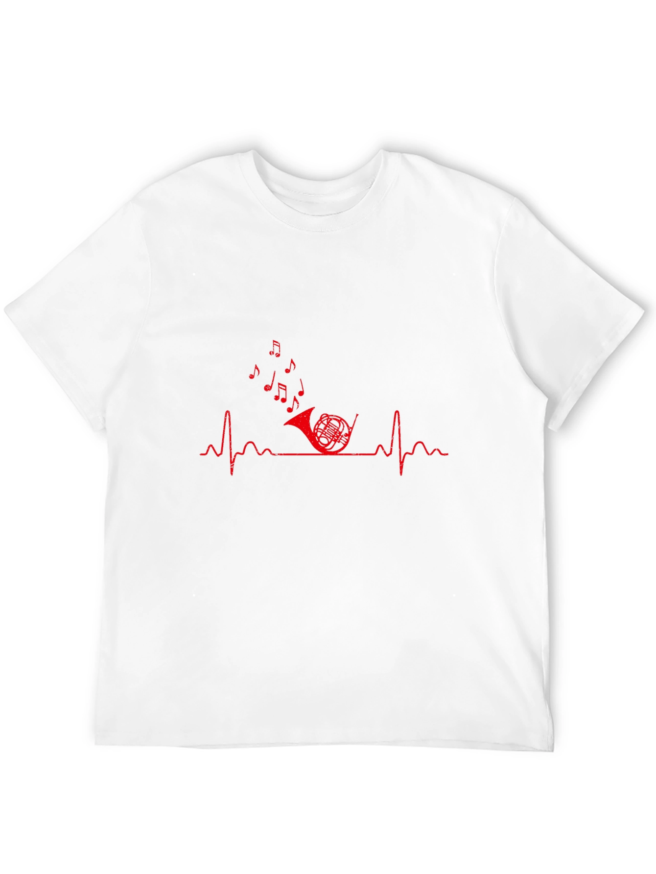 Music Heartbeat French Horn Graphic Tee - Black