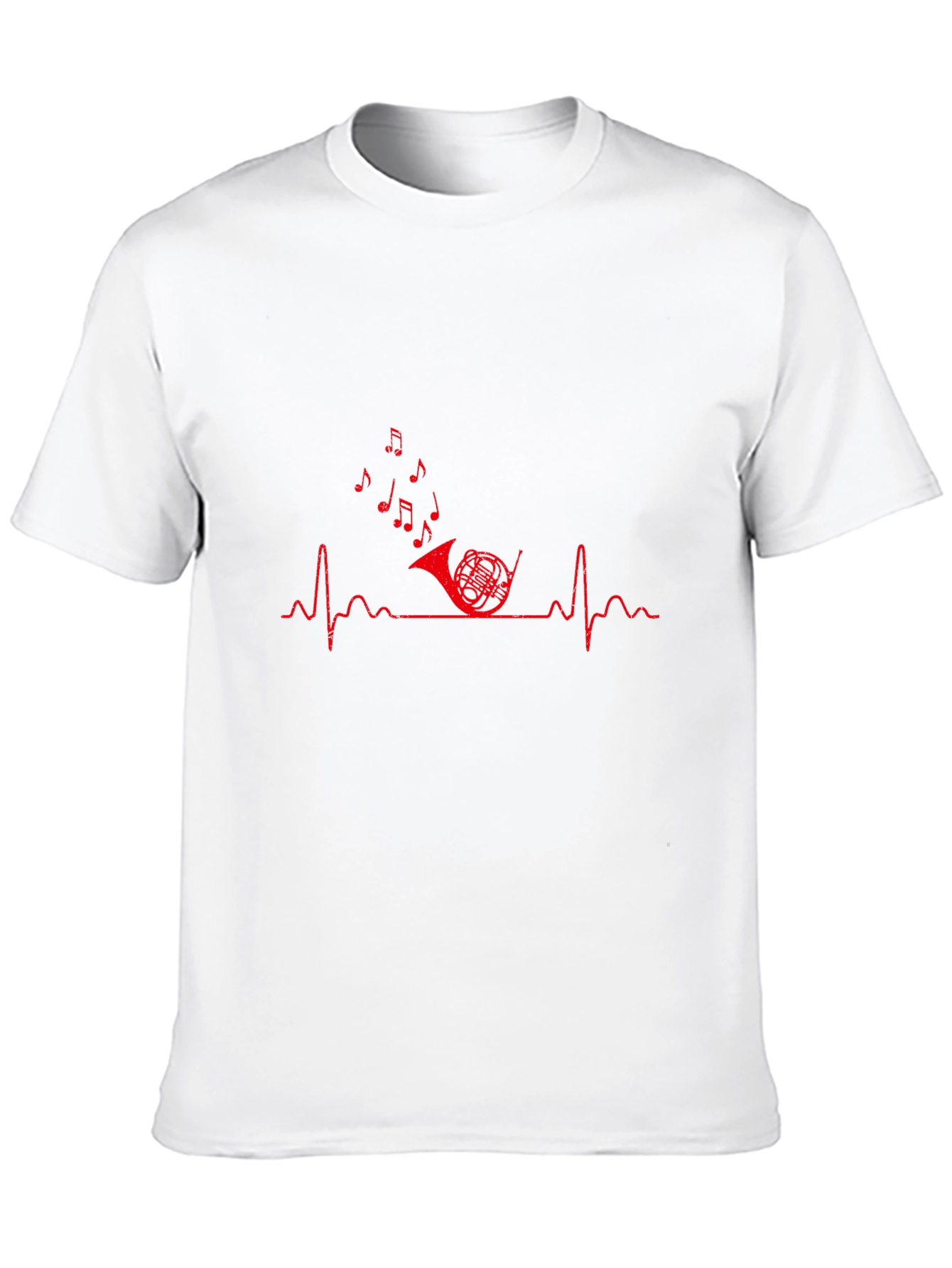 Music Heartbeat French Horn Graphic Tee - Black