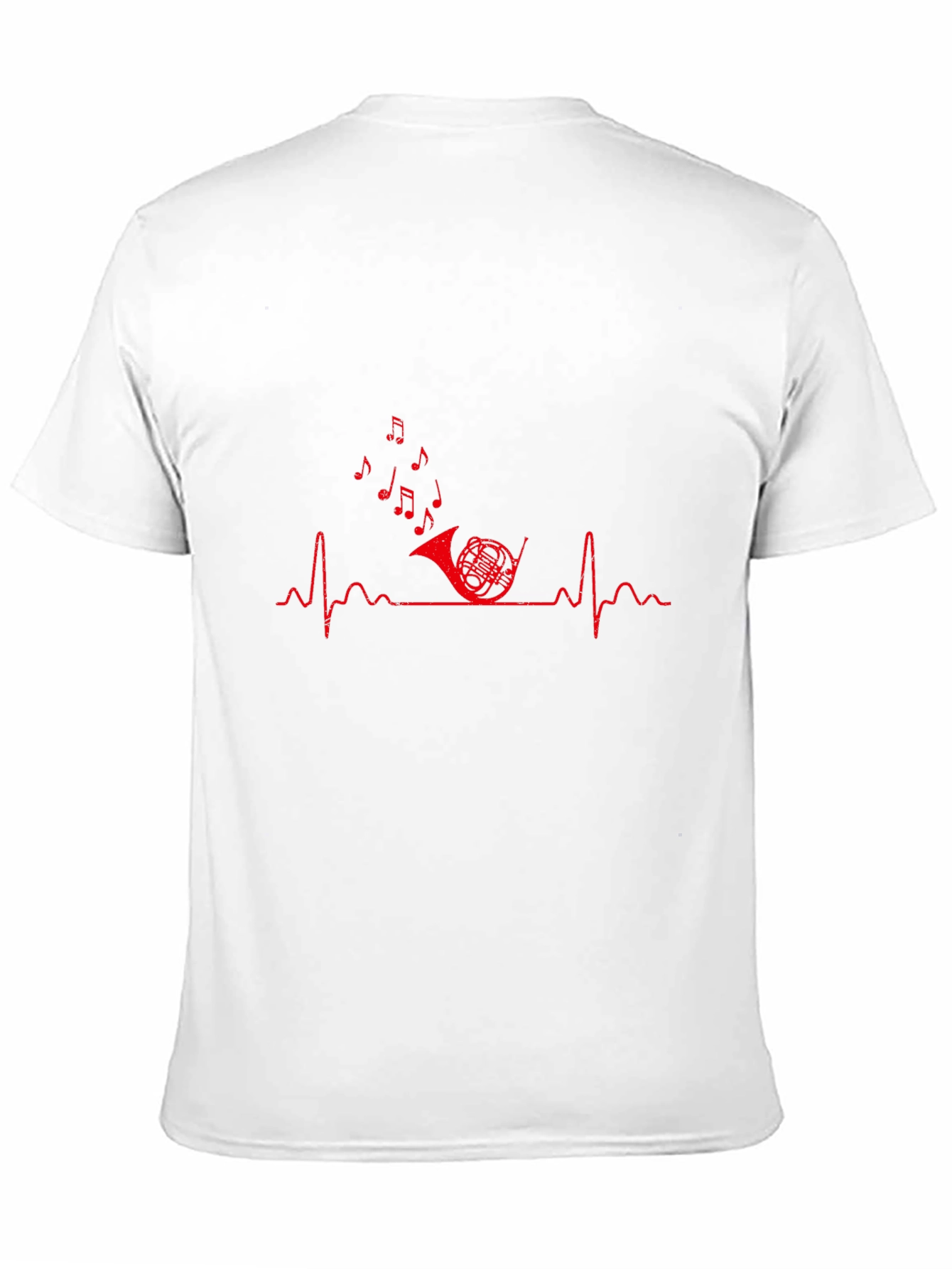 Music Heartbeat French Horn Graphic Tee - Black