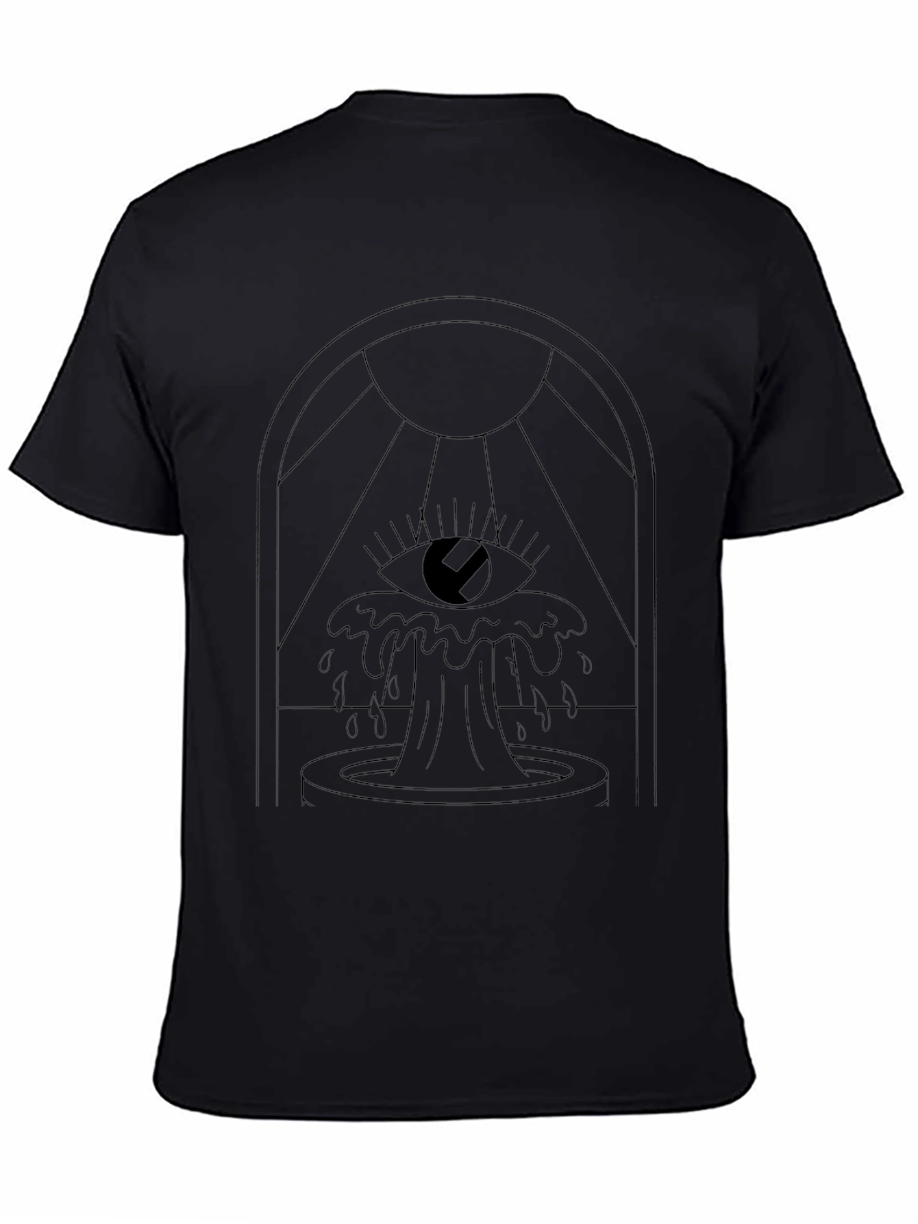 Eye Fountain Graphic Tee - Modern Black T-Shirt
