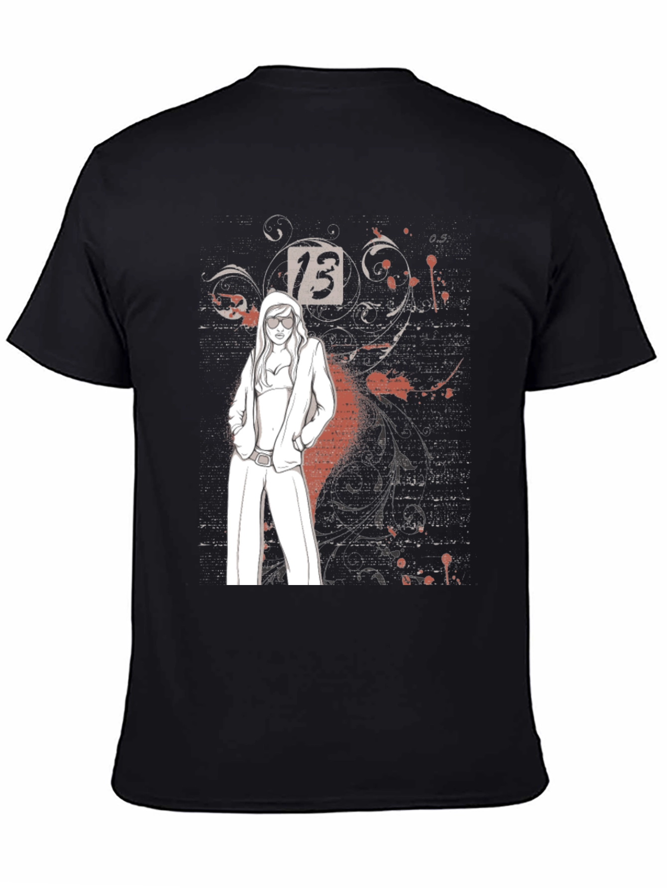 Trendy Graphic Tee - Lucky Number 13 Design
