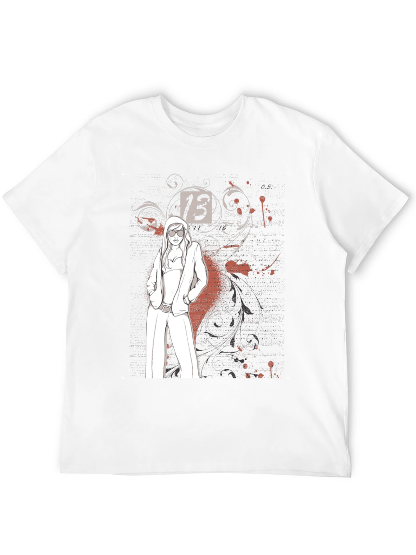 Trendy Graphic Tee - Lucky Number 13 Design
