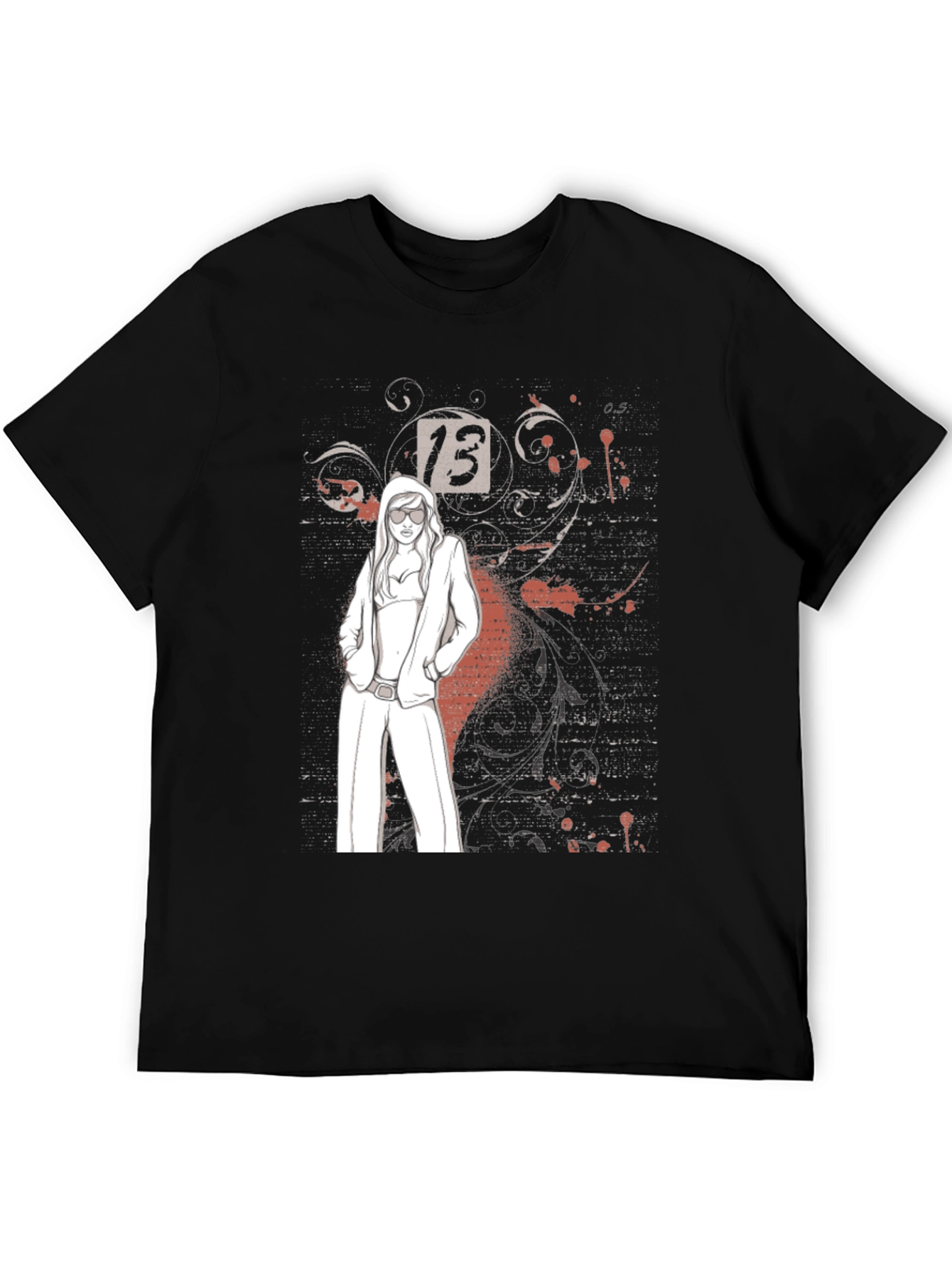 Trendy Graphic Tee - Lucky Number 13 Design