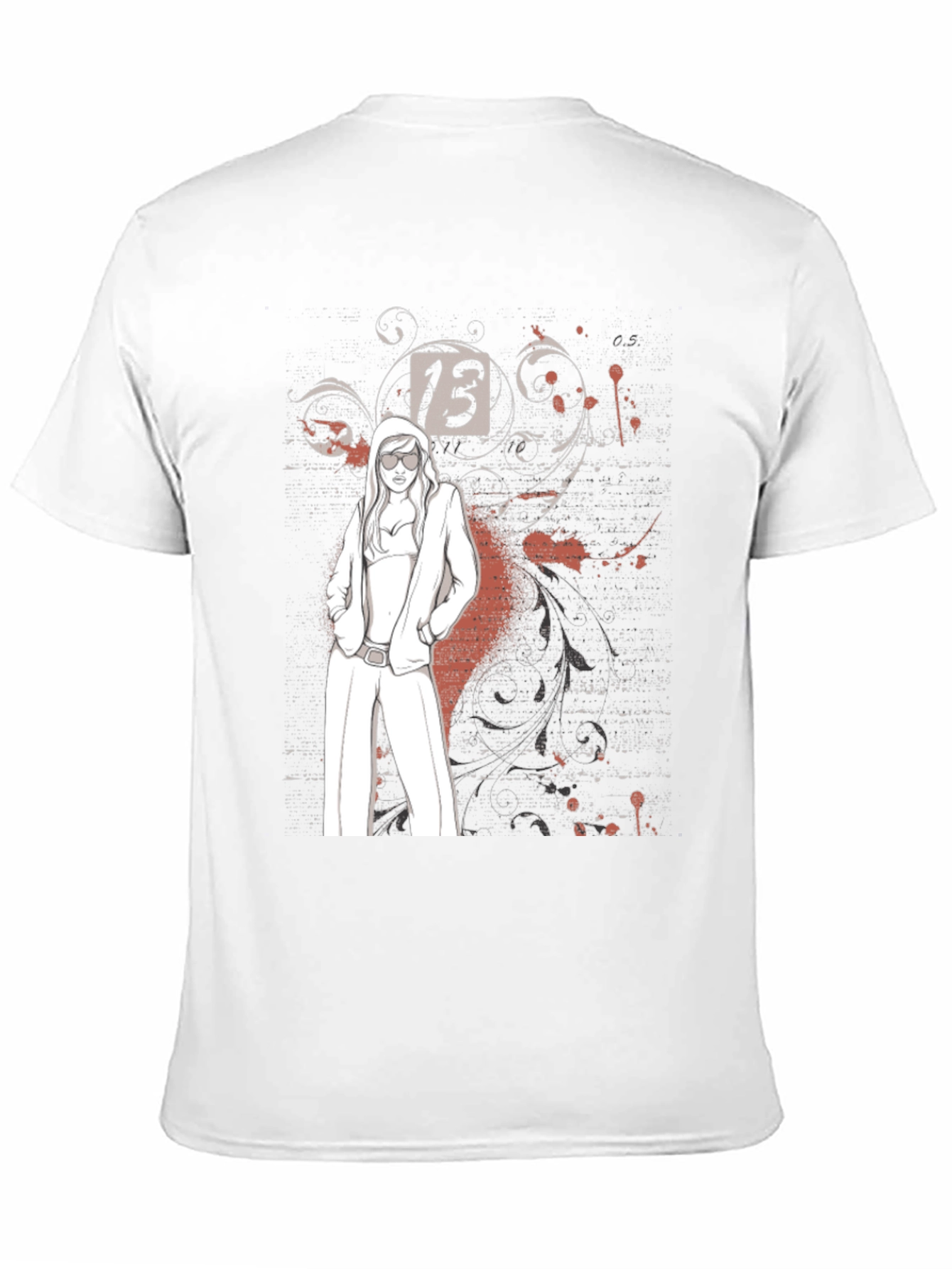 Trendy Graphic Tee - Lucky Number 13 Design