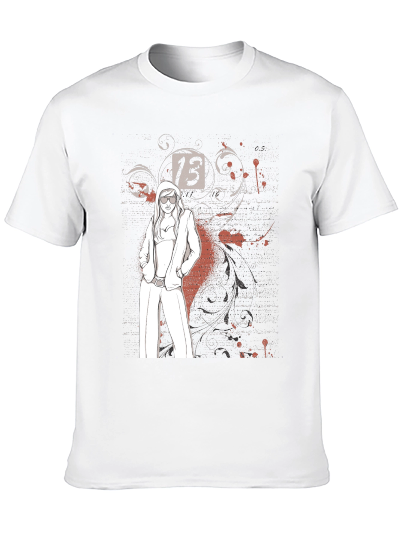Trendy Graphic Tee - Lucky Number 13 Design