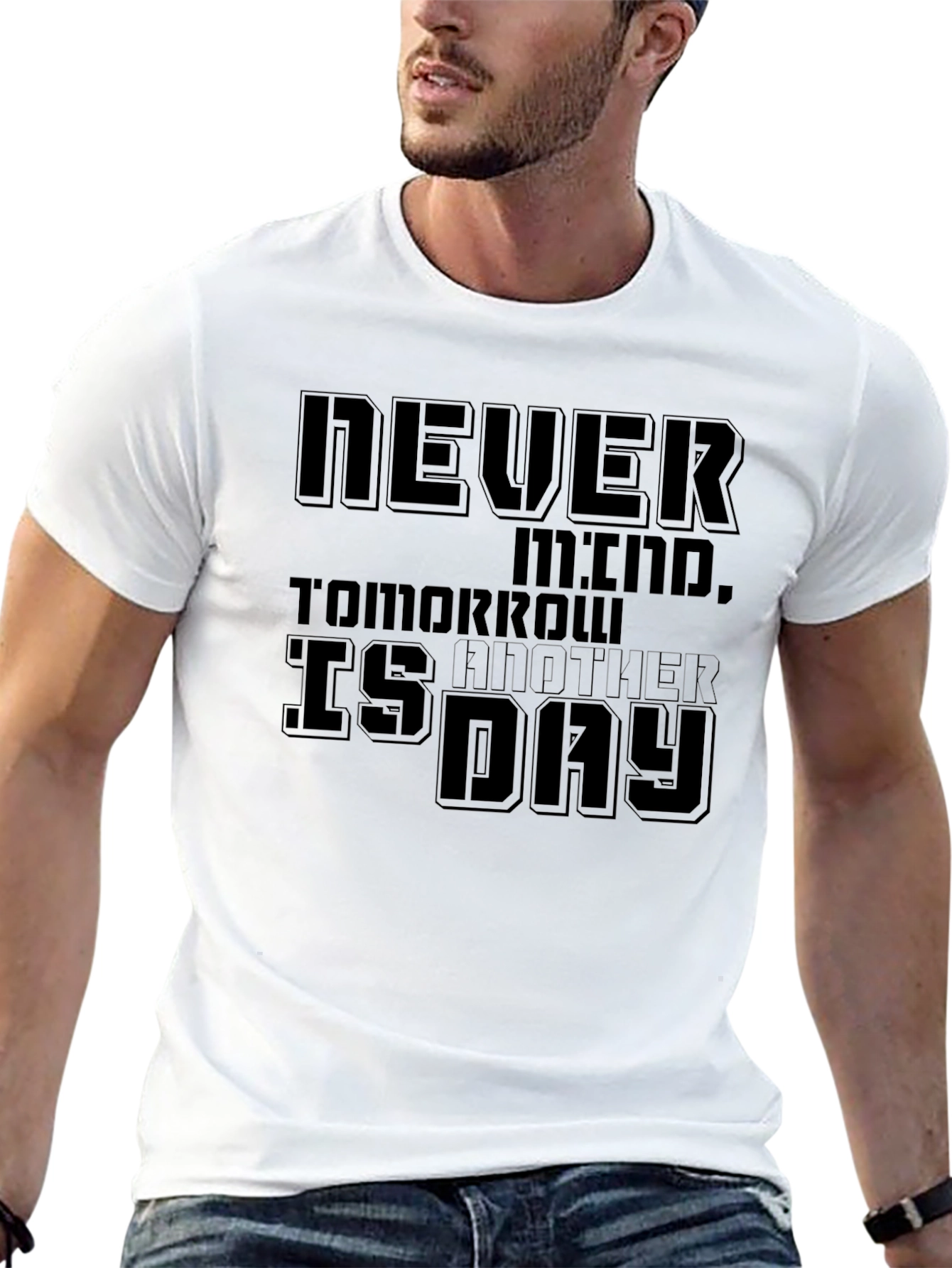 Never Mind Black Graphic T-Shirt