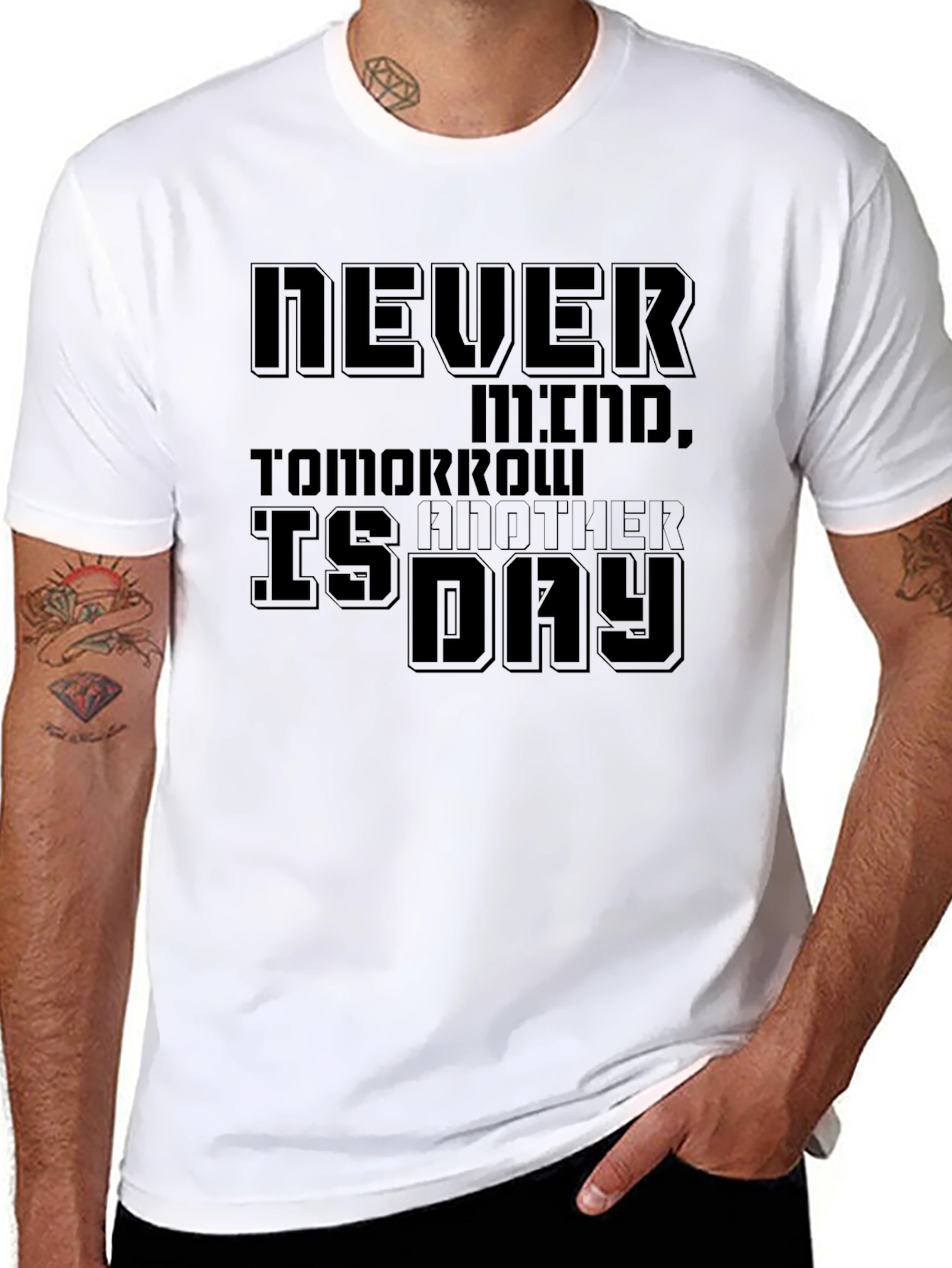 Never Mind Black Graphic T-Shirt