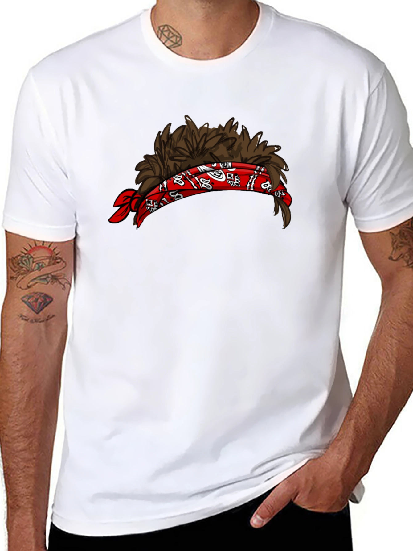 Mullet Headband Graphic Tee - Funny Novelty Shirt
