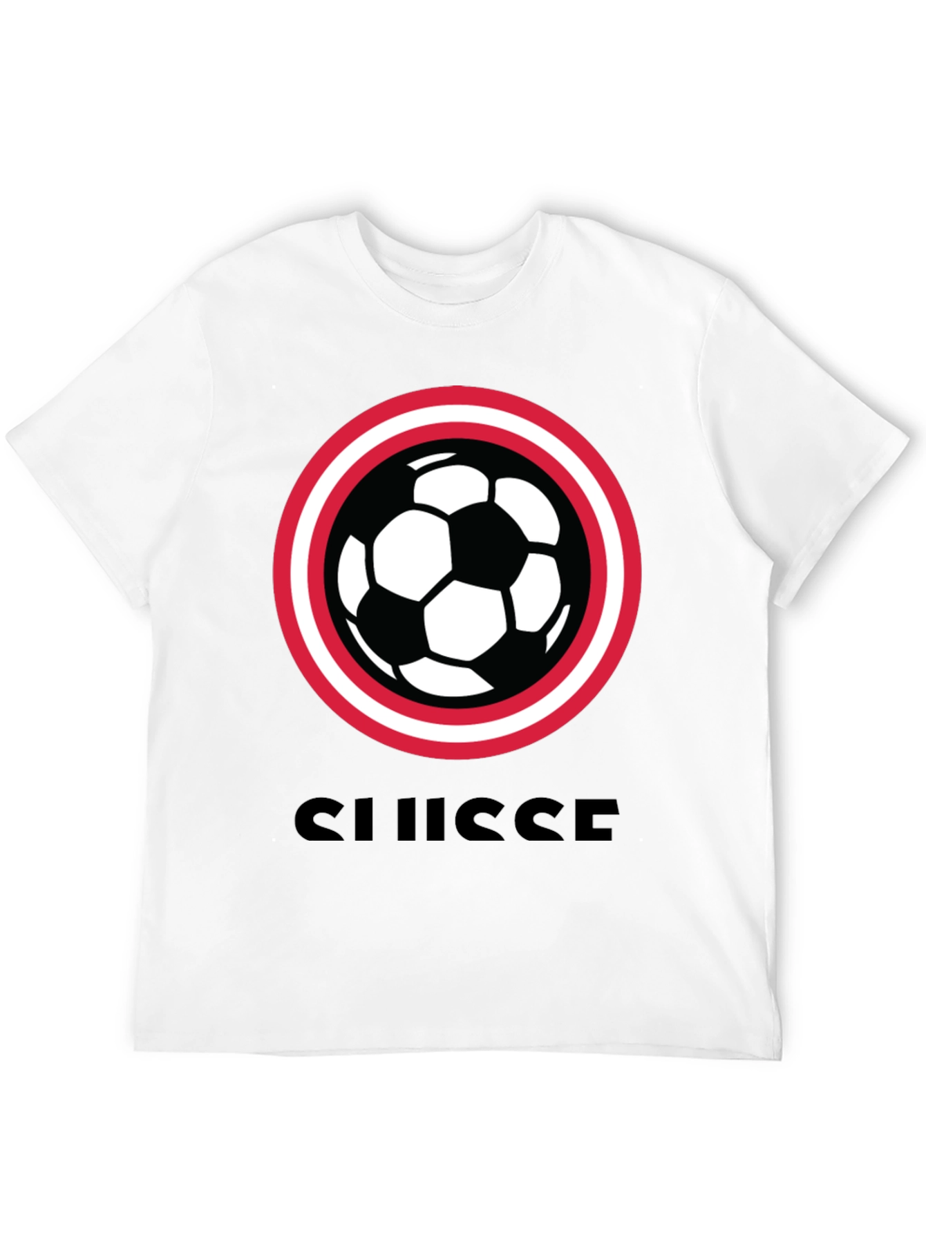 Swiss Football T-Shirt - Black Soccer Tee